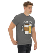 T-Shirt Unisex Stampata 100% Cotone – Confortevole – Design Caffè A.M Birra P.M-Biiply