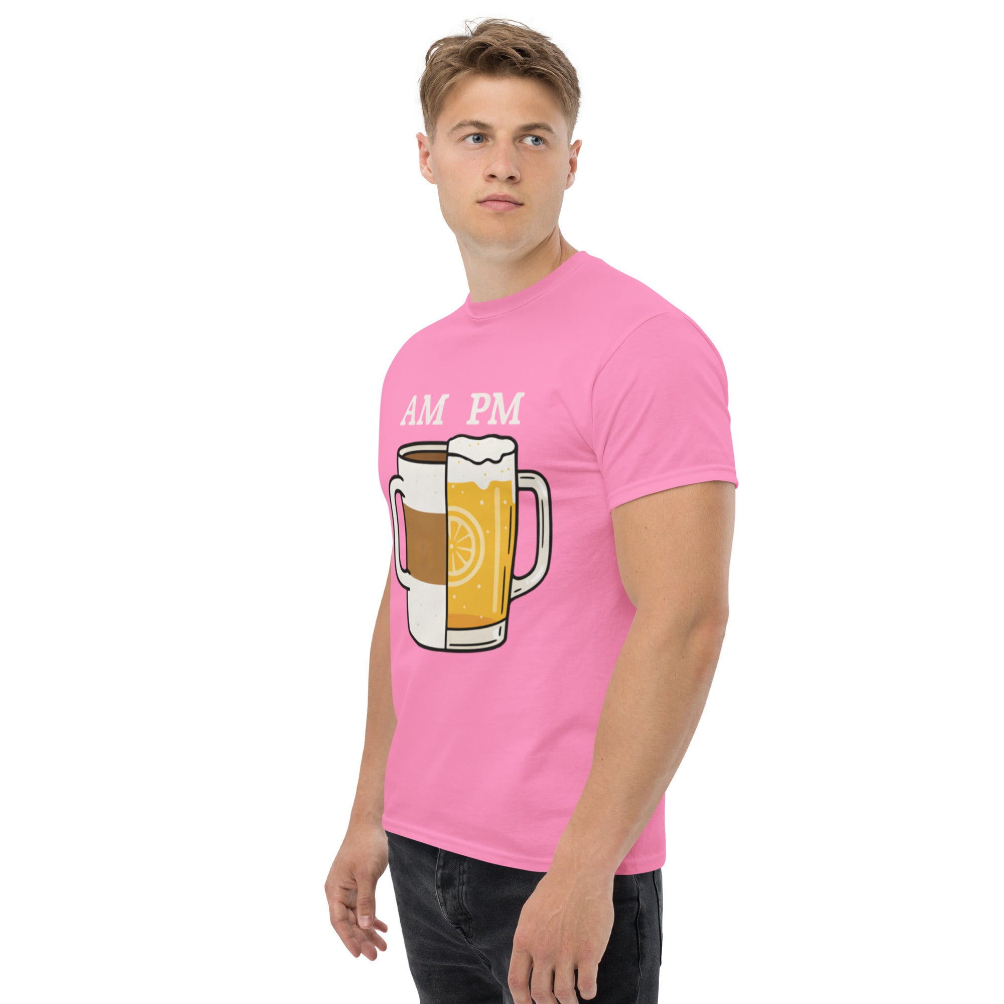 T-Shirt Unisex Stampata 100% Cotone – Confortevole – Design Caffè A.M Birra P.M-Biiply