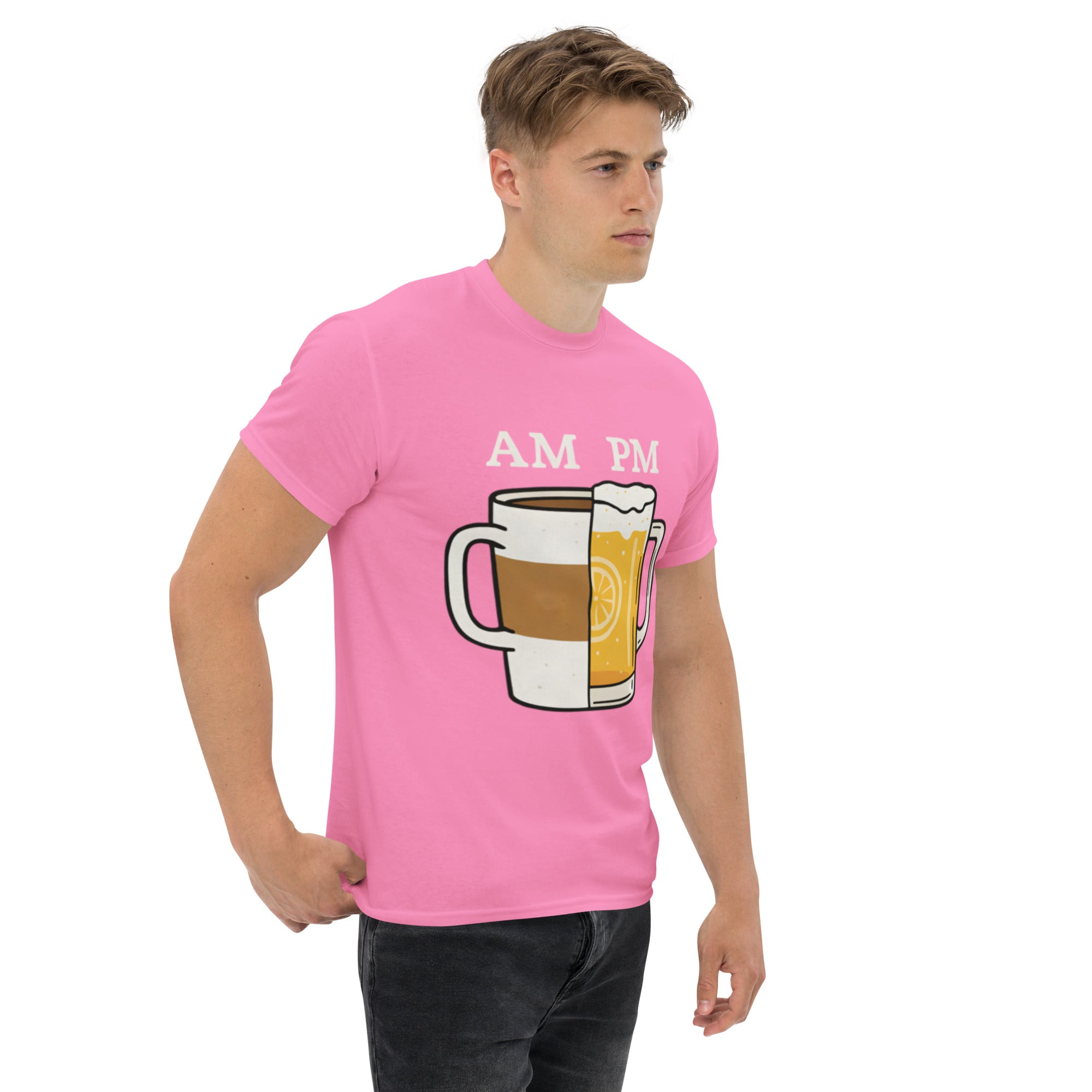T-Shirt Unisex Stampata 100% Cotone – Confortevole – Design Caffè A.M Birra P.M-Biiply