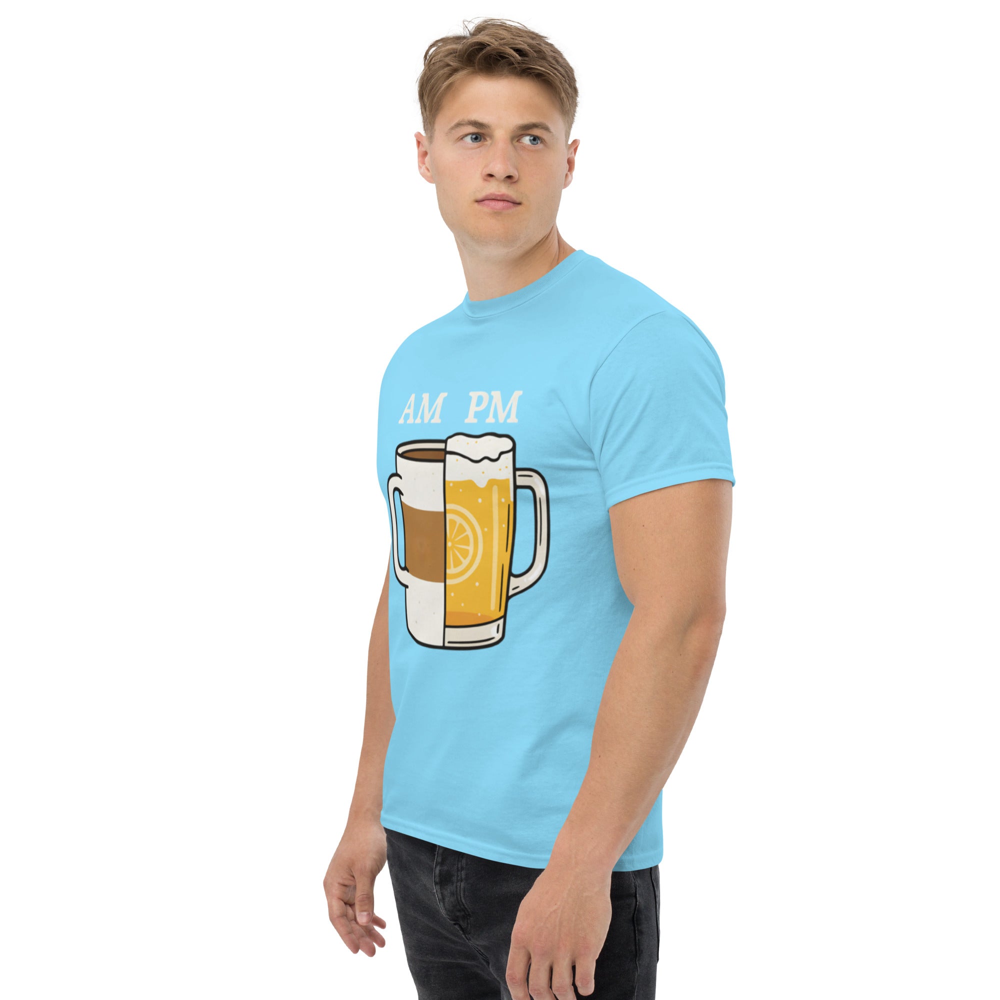 T-Shirt Unisex Stampata 100% Cotone – Confortevole – Design Caffè A.M Birra P.M-Biiply