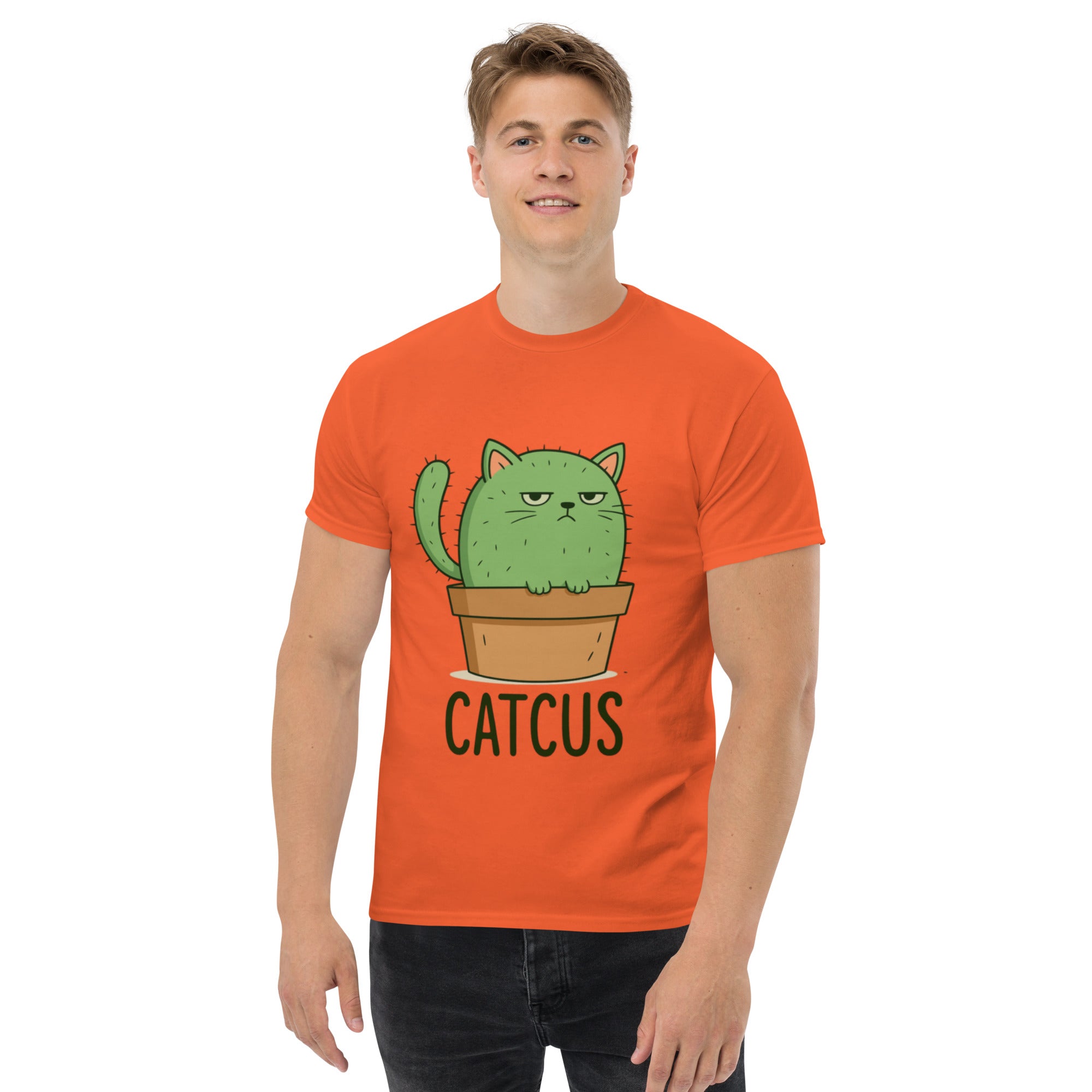 T-Shirt Unisex Stampata 100% Cotone – Confortevole – Design Catcus-Biiply
