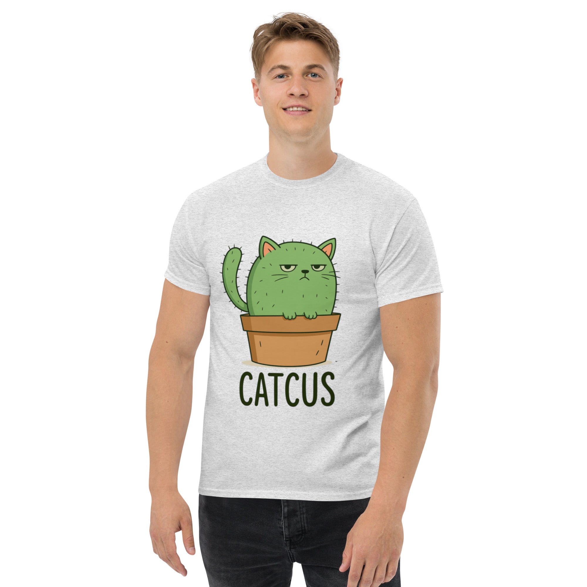 T-Shirt Unisex Stampata 100% Cotone – Confortevole – Design Catcus-Biiply