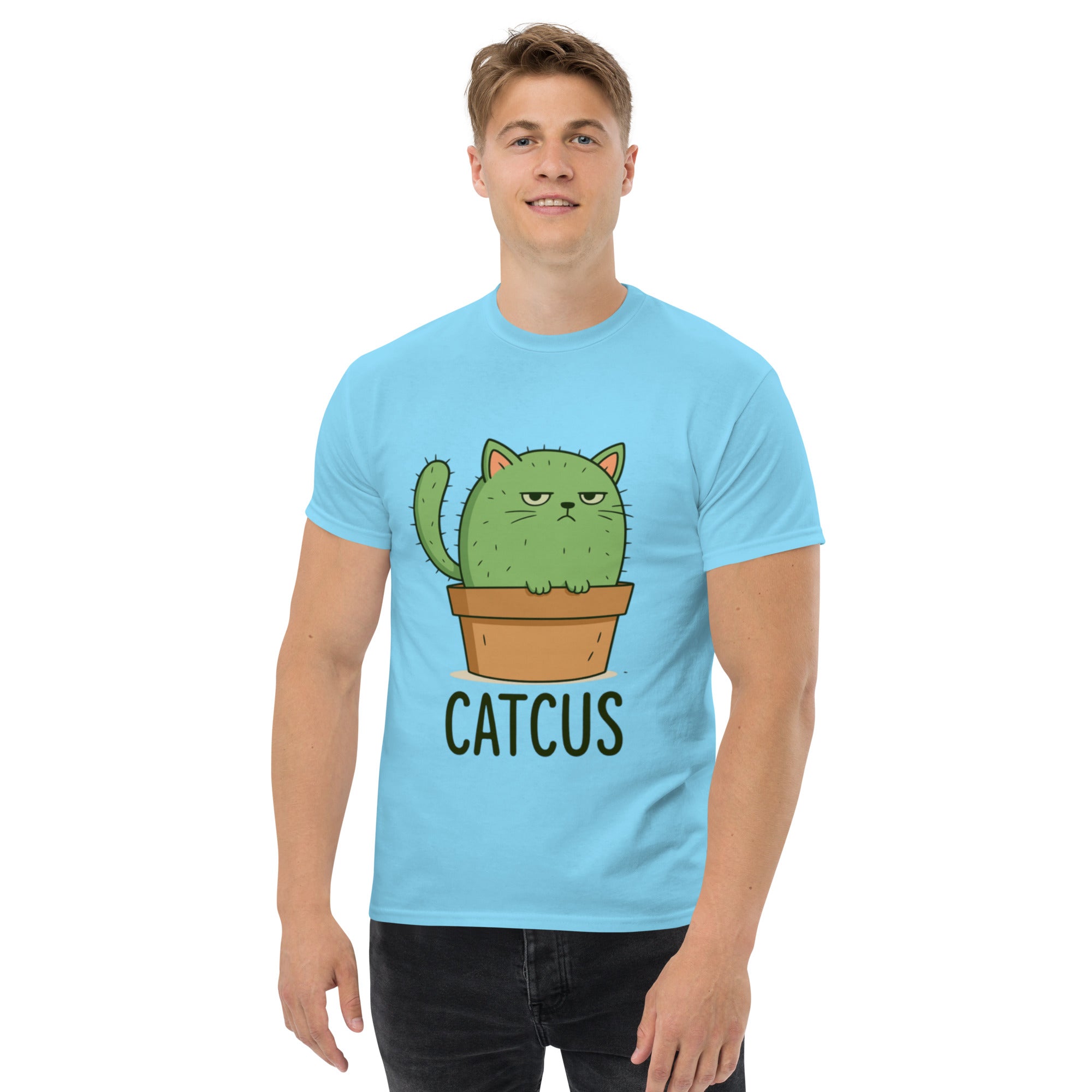 T-Shirt Unisex Stampata 100% Cotone – Confortevole – Design Catcus-Biiply
