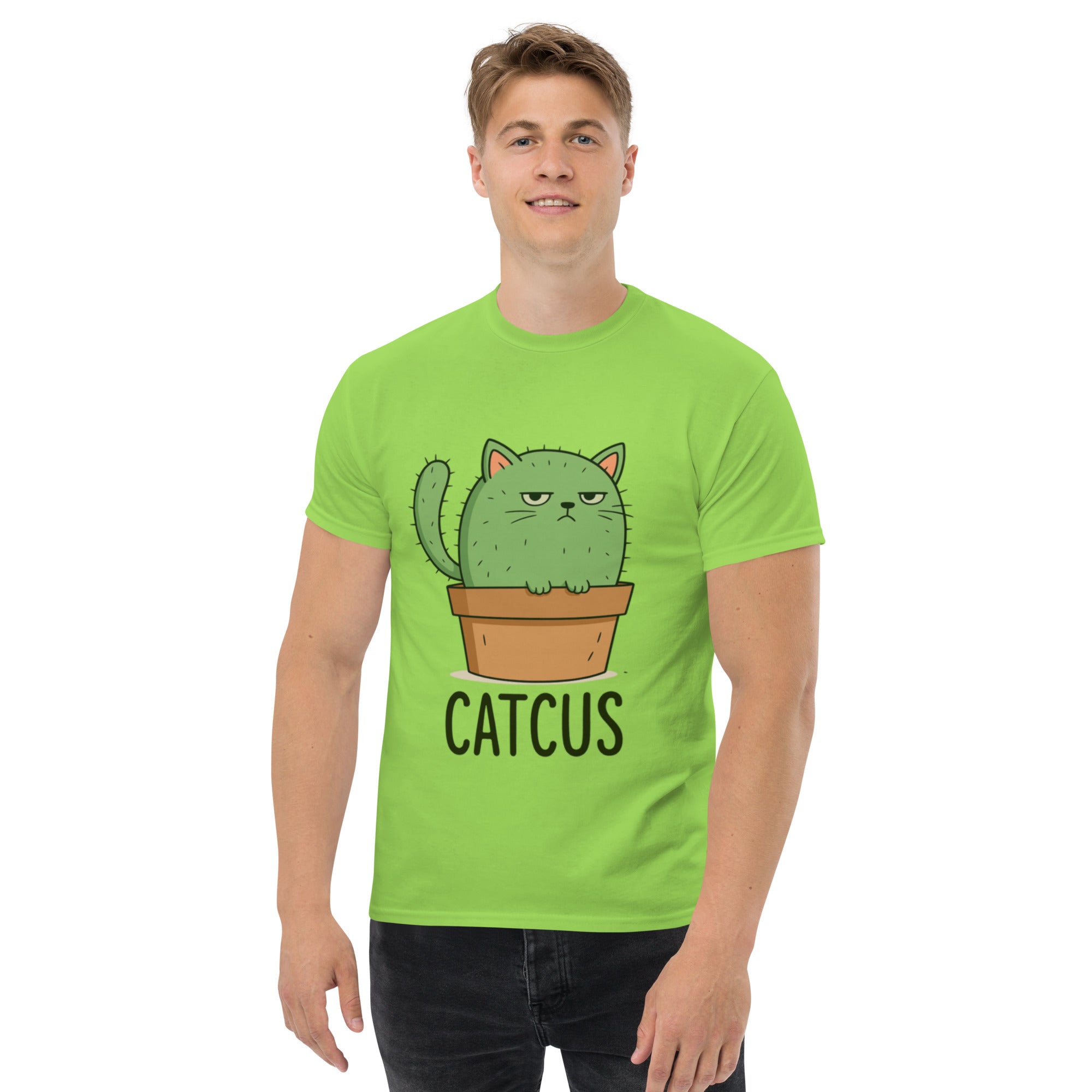 T-Shirt Unisex Stampata 100% Cotone – Confortevole – Design Catcus-Biiply