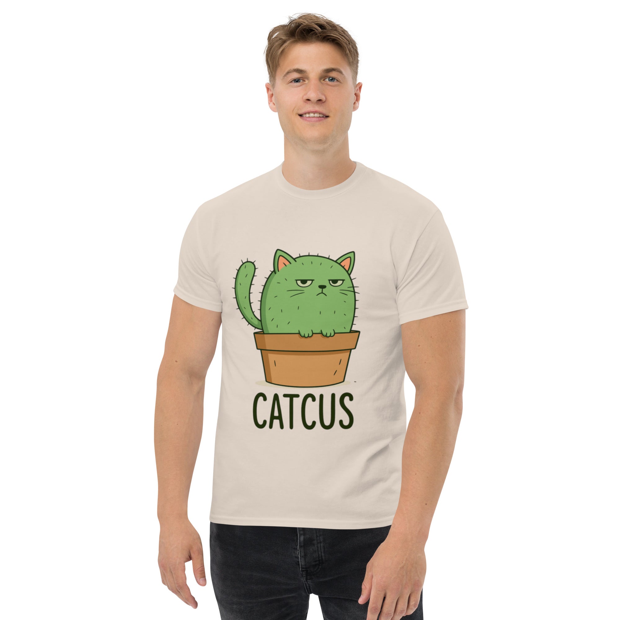 T-Shirt Unisex Stampata 100% Cotone – Confortevole – Design Catcus-Biiply