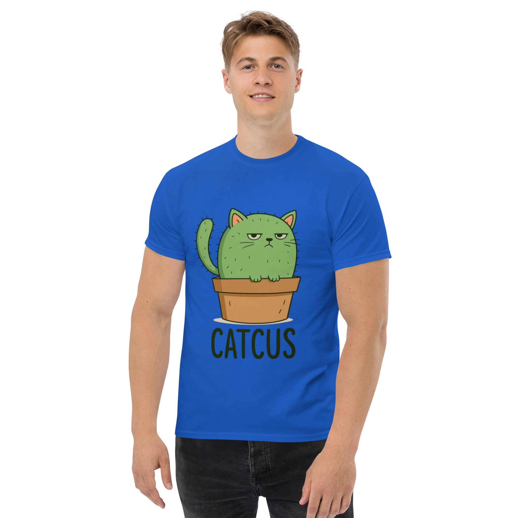 T-Shirt Unisex Stampata 100% Cotone – Confortevole – Design Catcus-Biiply