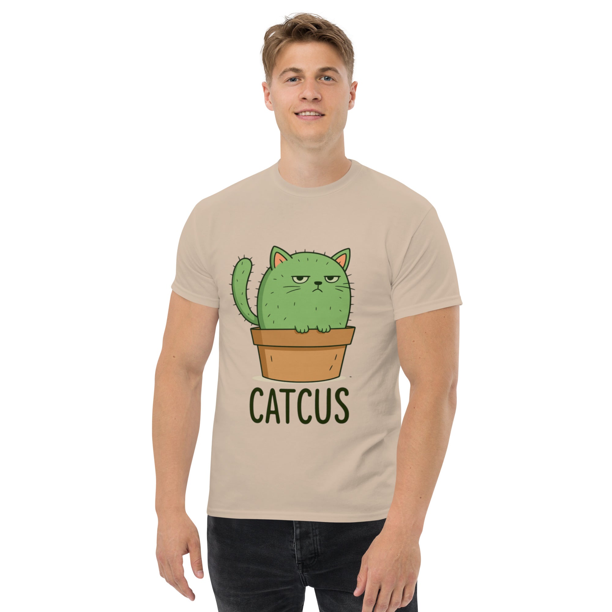 T-Shirt Unisex Stampata 100% Cotone – Confortevole – Design Catcus-Biiply