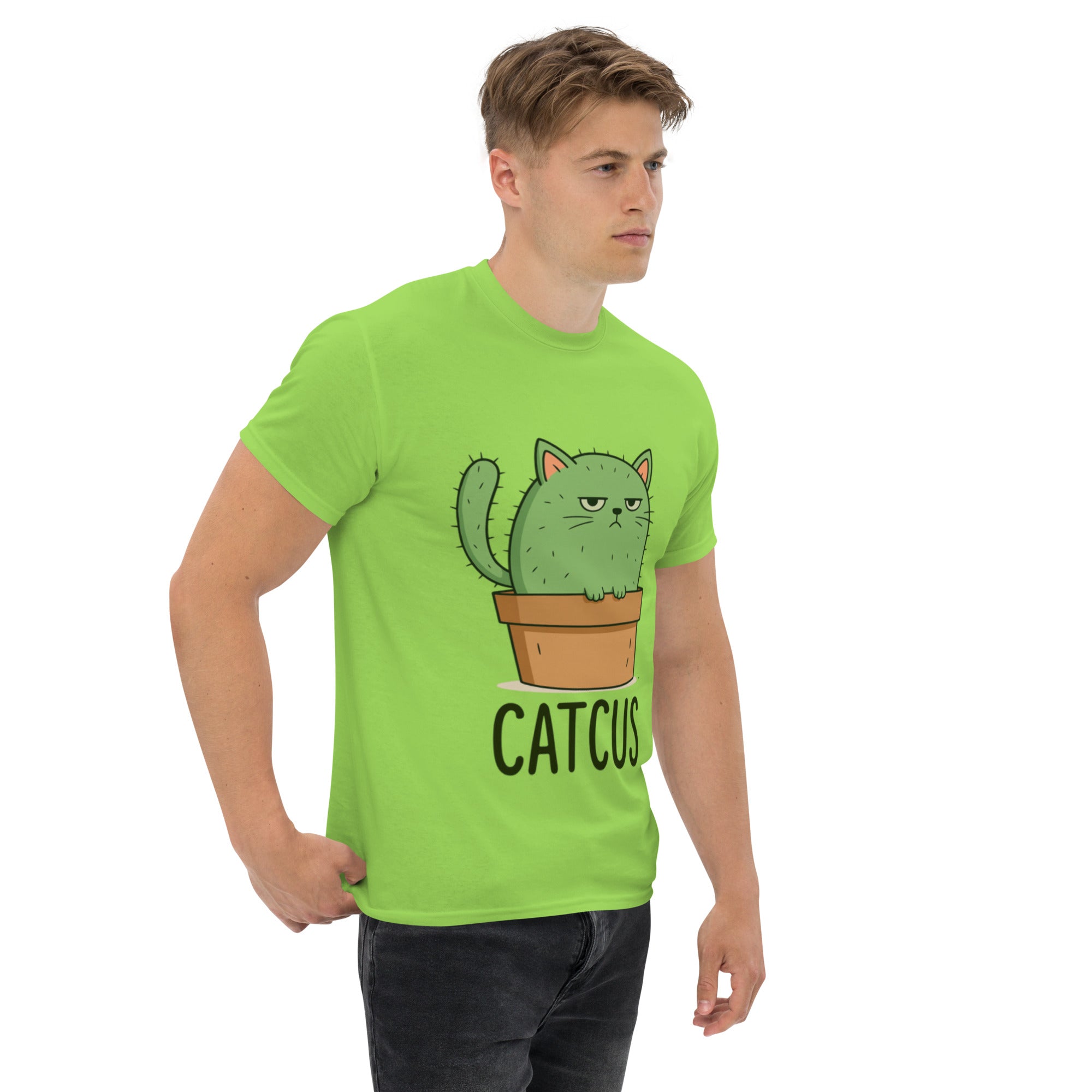 T-Shirt Unisex Stampata 100% Cotone – Confortevole – Design Catcus-Biiply