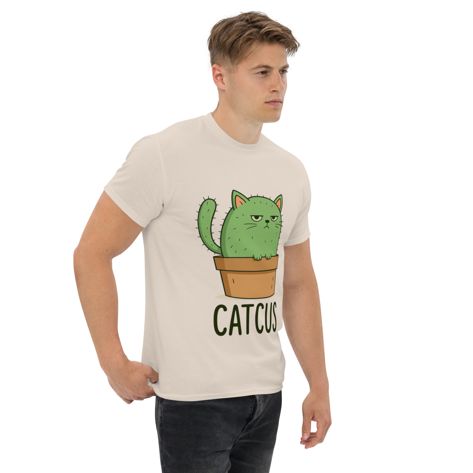 T-Shirt Unisex Stampata 100% Cotone – Confortevole – Design Catcus-Biiply
