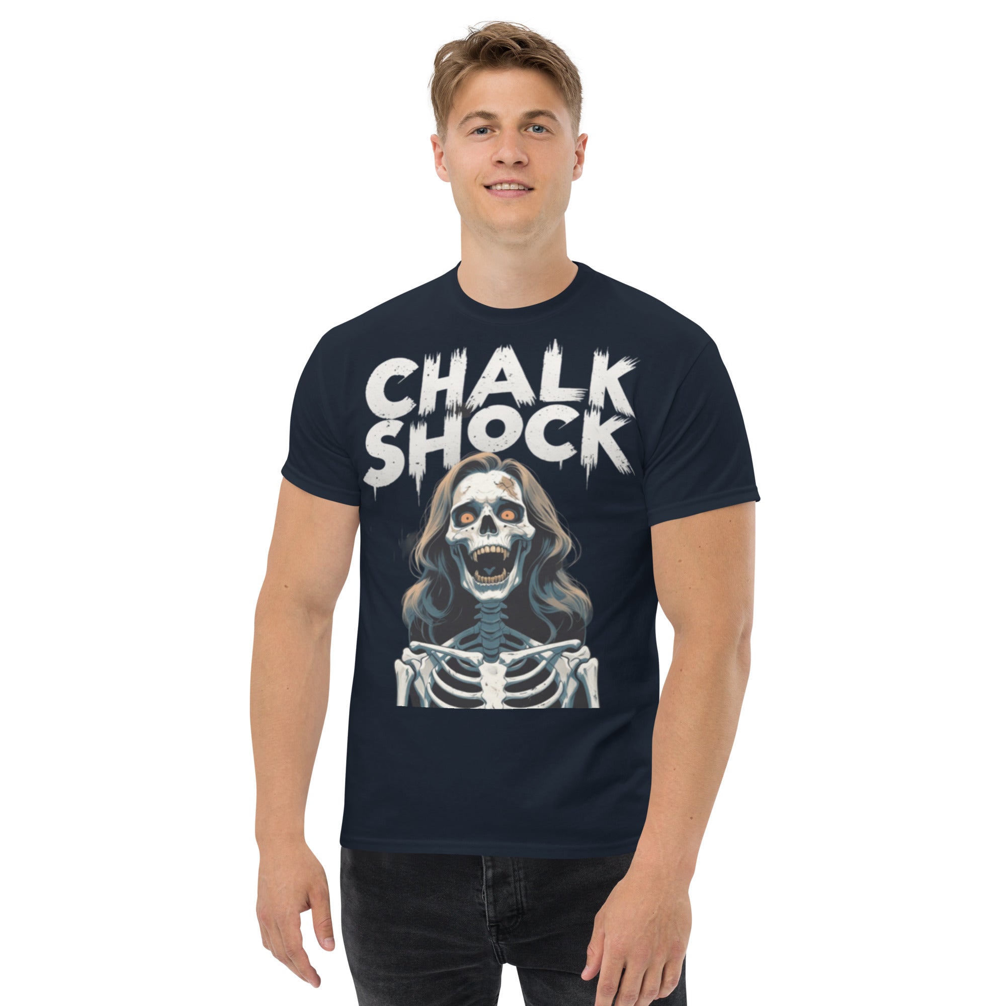 T-Shirt Unisex Stampata 100% Cotone – Confortevole – Design Chalk Shock-Biiply