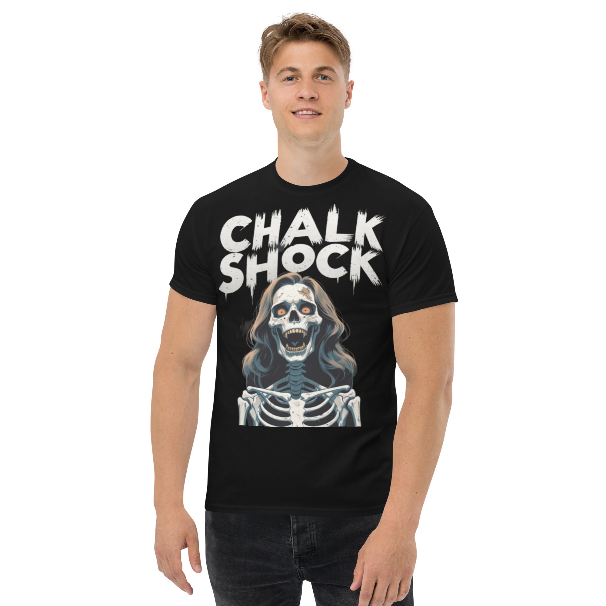 T-Shirt Unisex Stampata 100% Cotone – Confortevole – Design Chalk Shock-Biiply