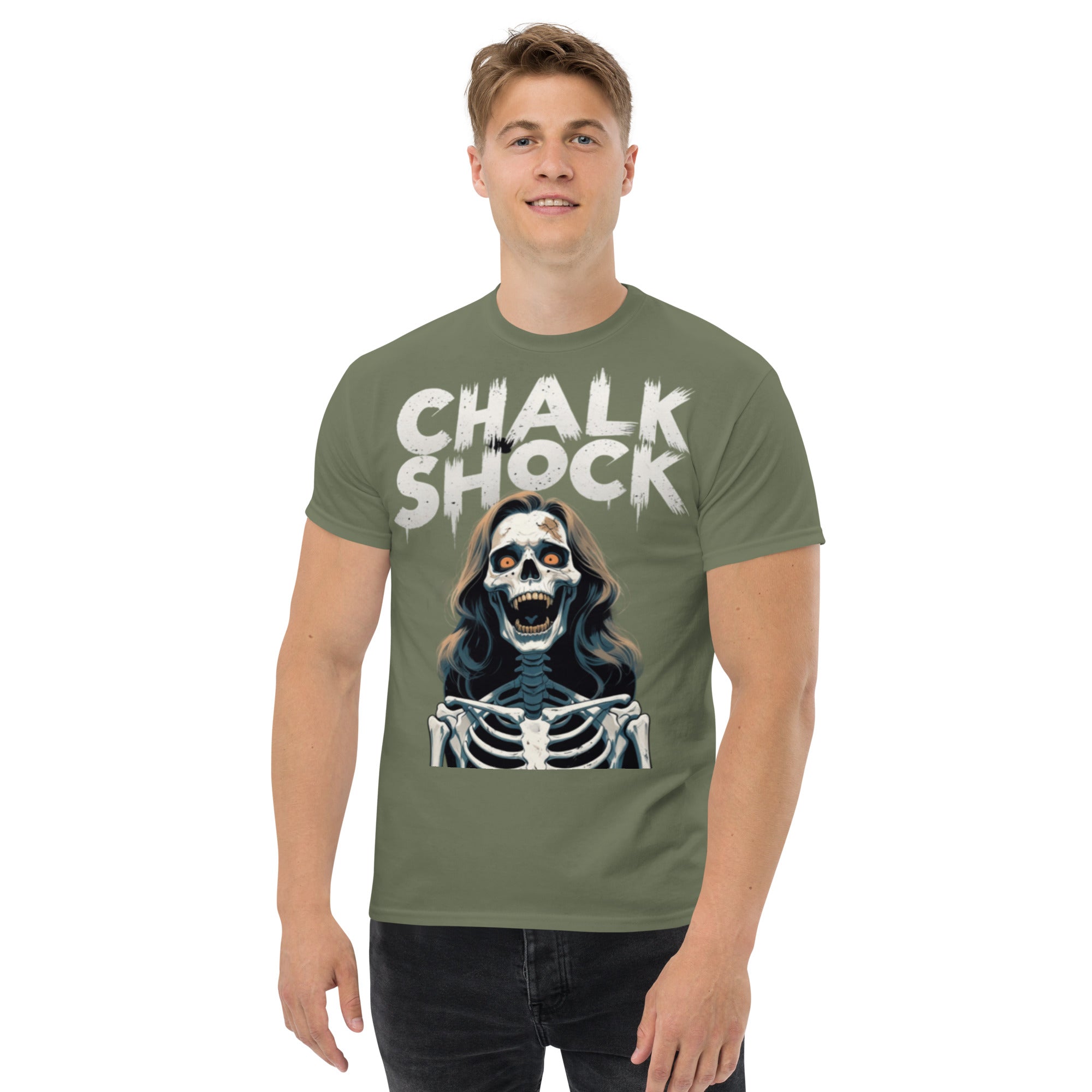 T-Shirt Unisex Stampata 100% Cotone – Confortevole – Design Chalk Shock-Biiply