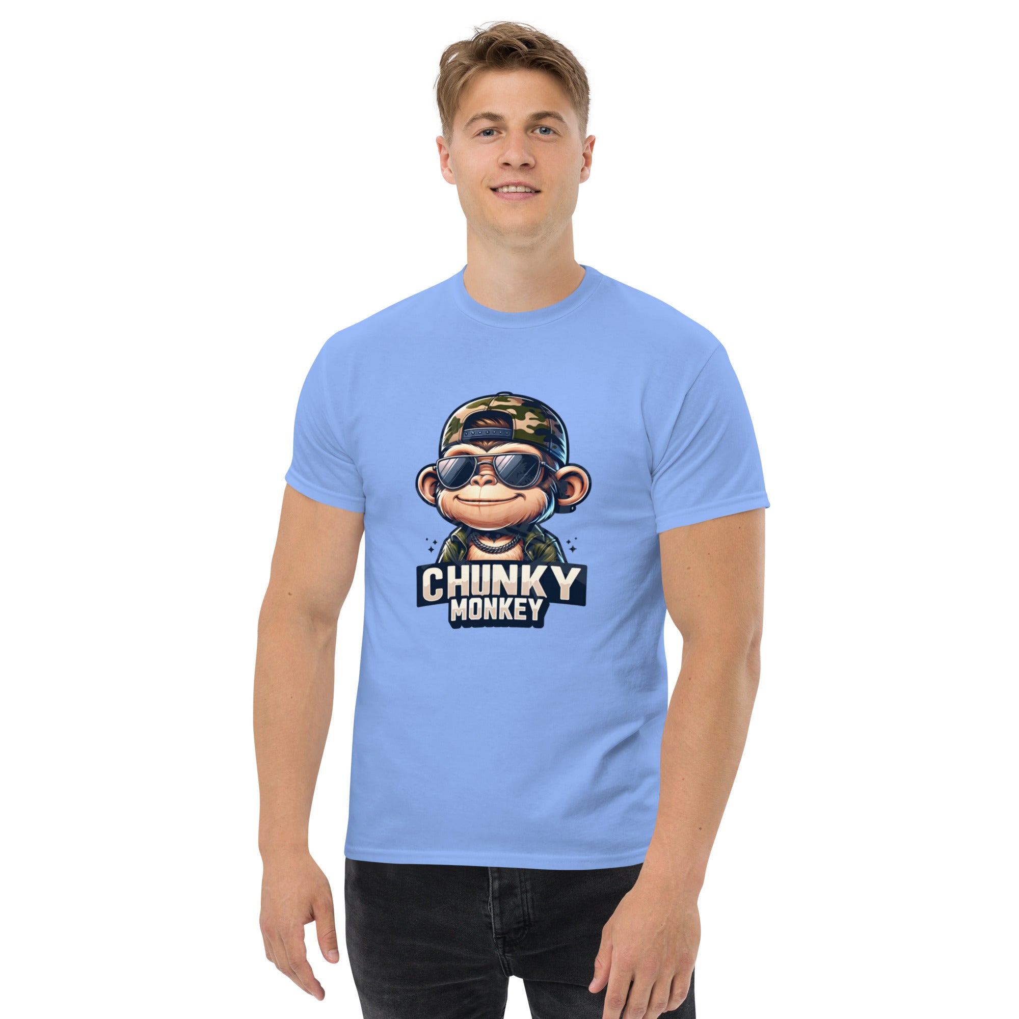 T-Shirt Unisex Stampata 100% Cotone – Confortevole – Design Chunky Monkey-Biiply