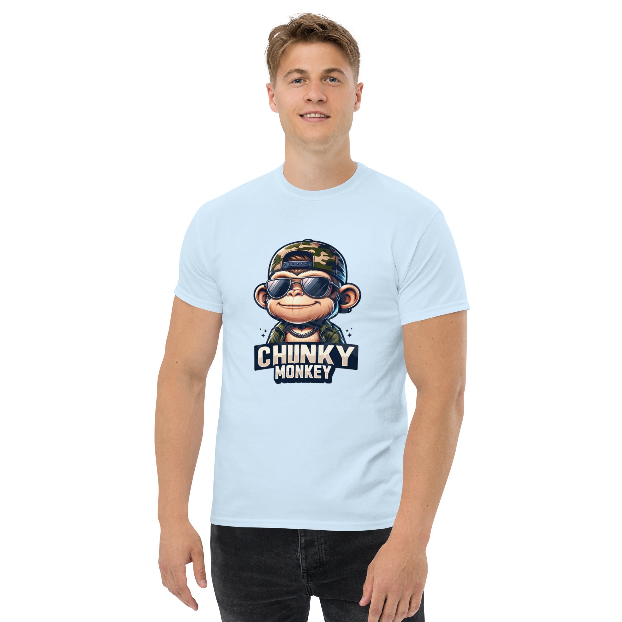 T-Shirt Unisex Stampata 100% Cotone – Confortevole – Design Chunky Monkey-Biiply