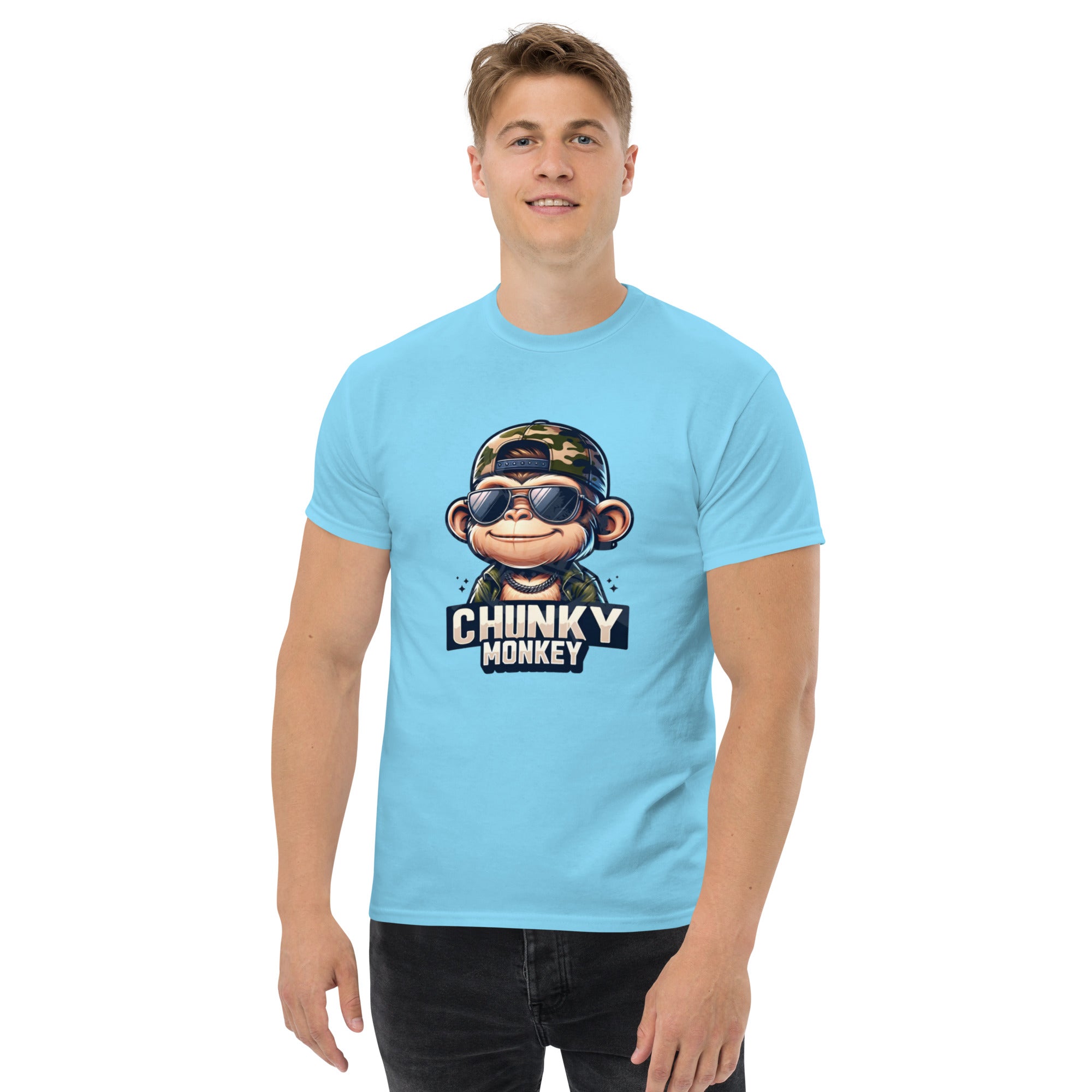 T-Shirt Unisex Stampata 100% Cotone – Confortevole – Design Chunky Monkey-Biiply