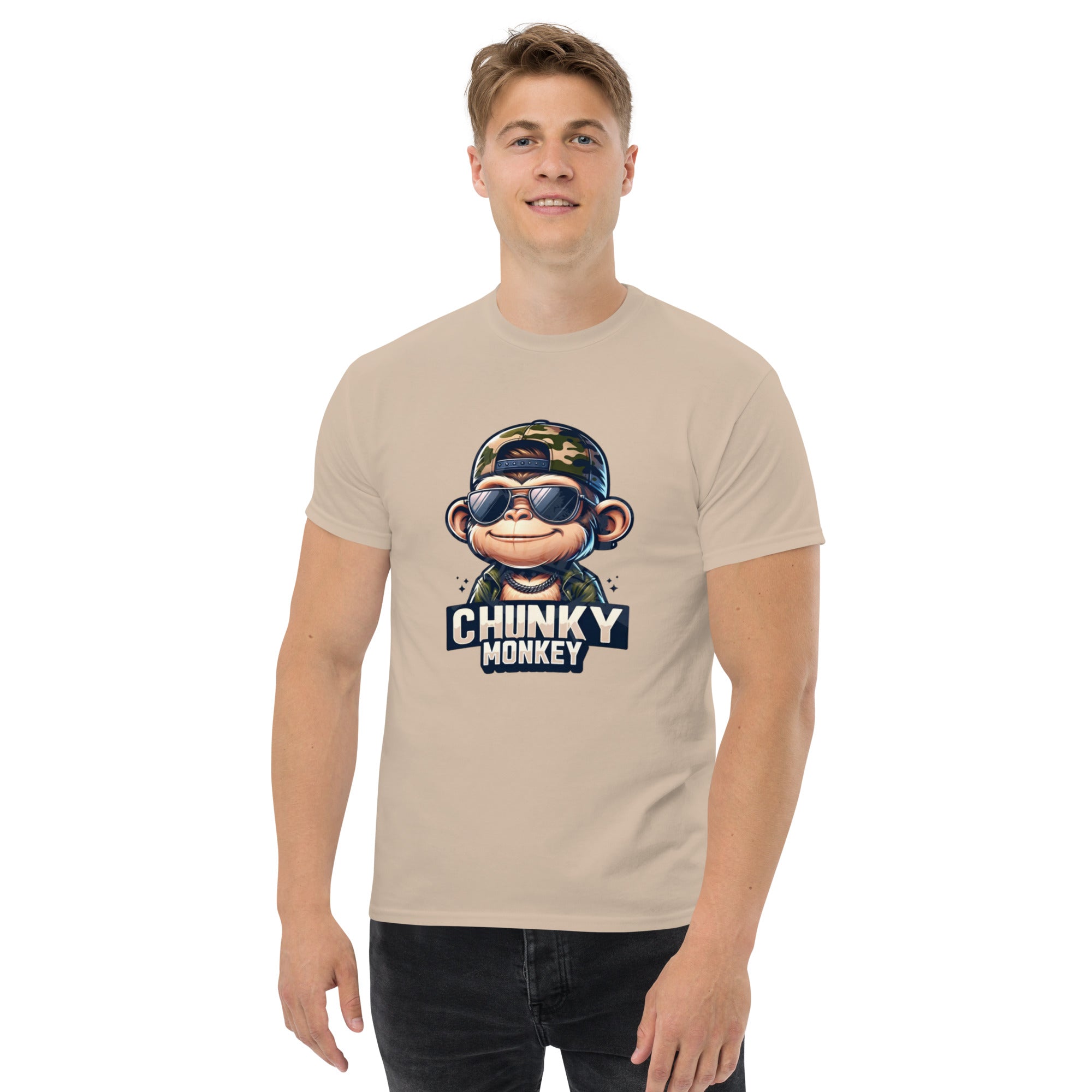 T-Shirt Unisex Stampata 100% Cotone – Confortevole – Design Chunky Monkey-Biiply