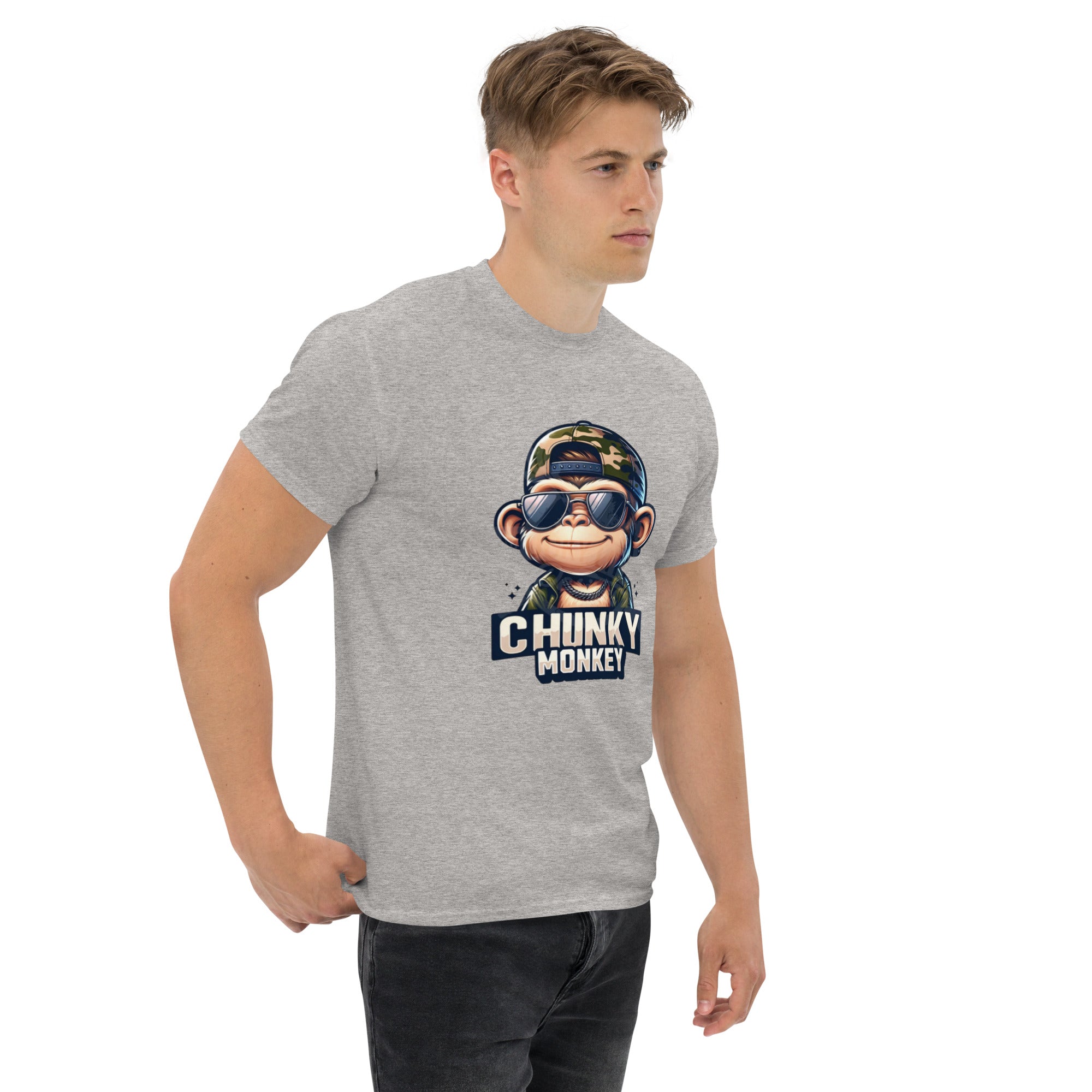 T-Shirt Unisex Stampata 100% Cotone – Confortevole – Design Chunky Monkey-Biiply