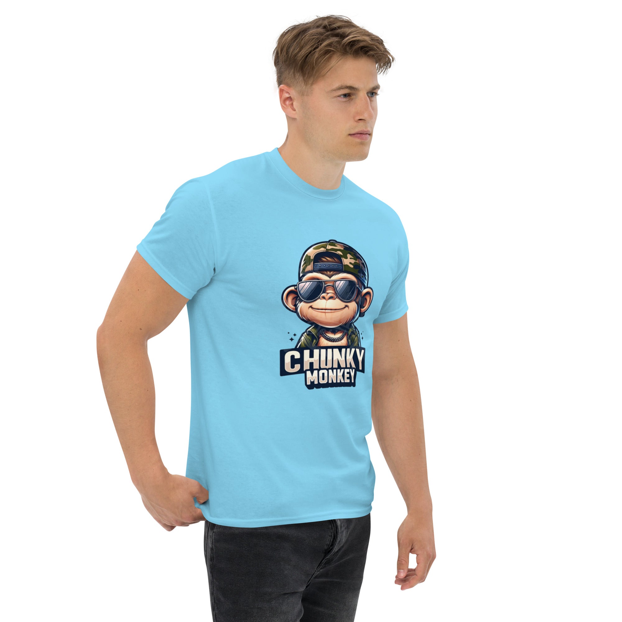 T-Shirt Unisex Stampata 100% Cotone – Confortevole – Design Chunky Monkey-Biiply