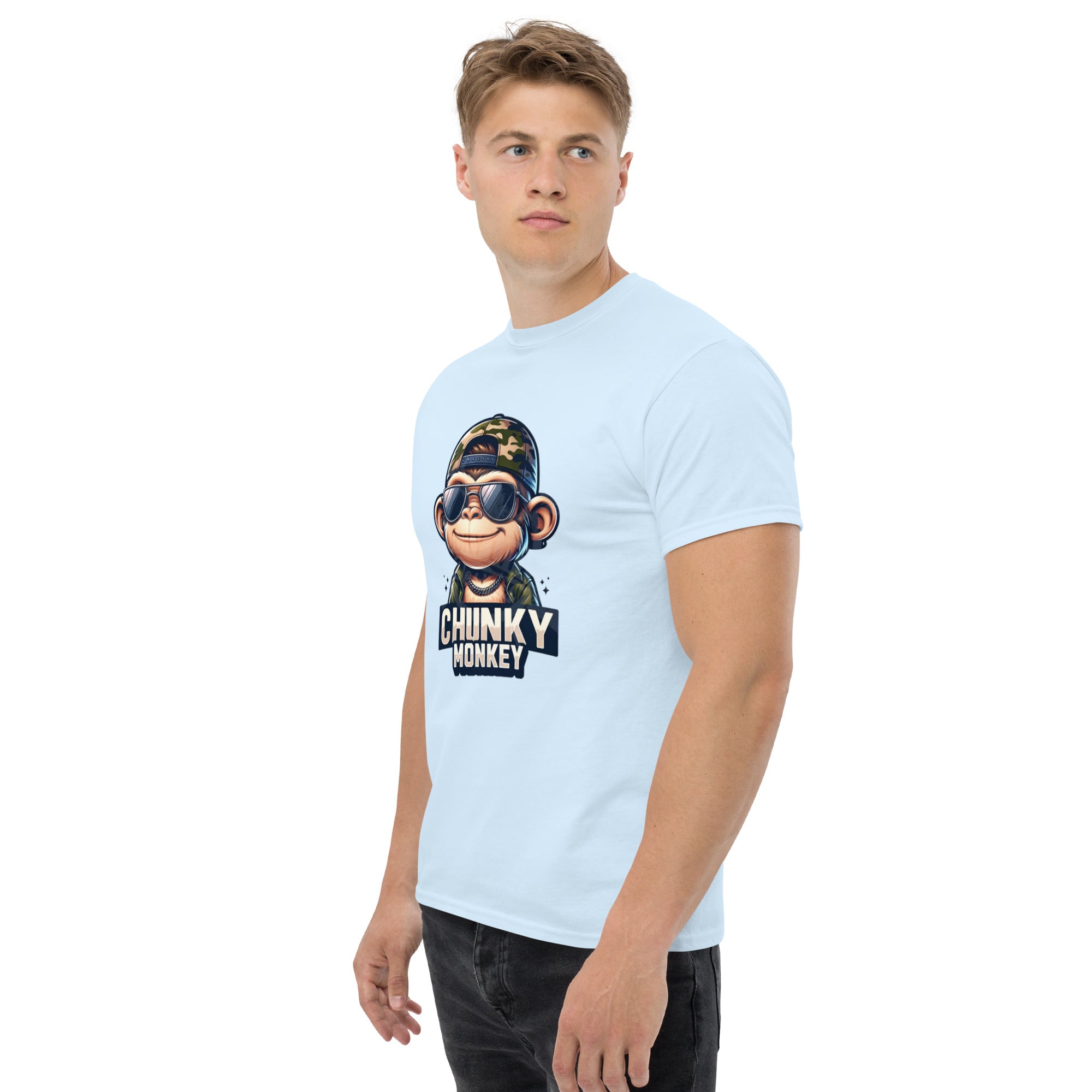 T-Shirt Unisex Stampata 100% Cotone – Confortevole – Design Chunky Monkey-Biiply