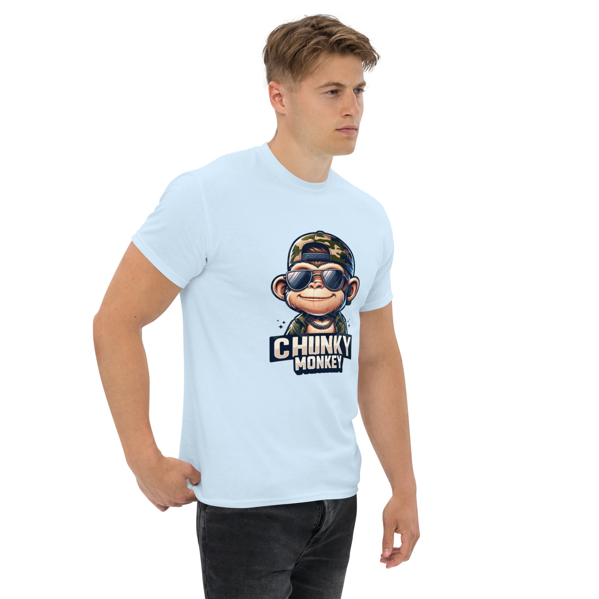 T-Shirt Unisex Stampata 100% Cotone – Confortevole – Design Chunky Monkey-Biiply