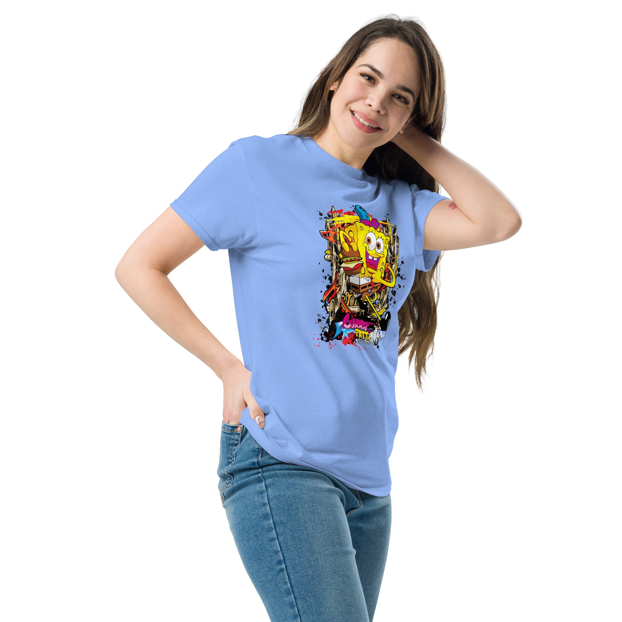 T-Shirt Unisex Stampata 100% Cotone – Confortevole – Design Crabby Patty-Biiply