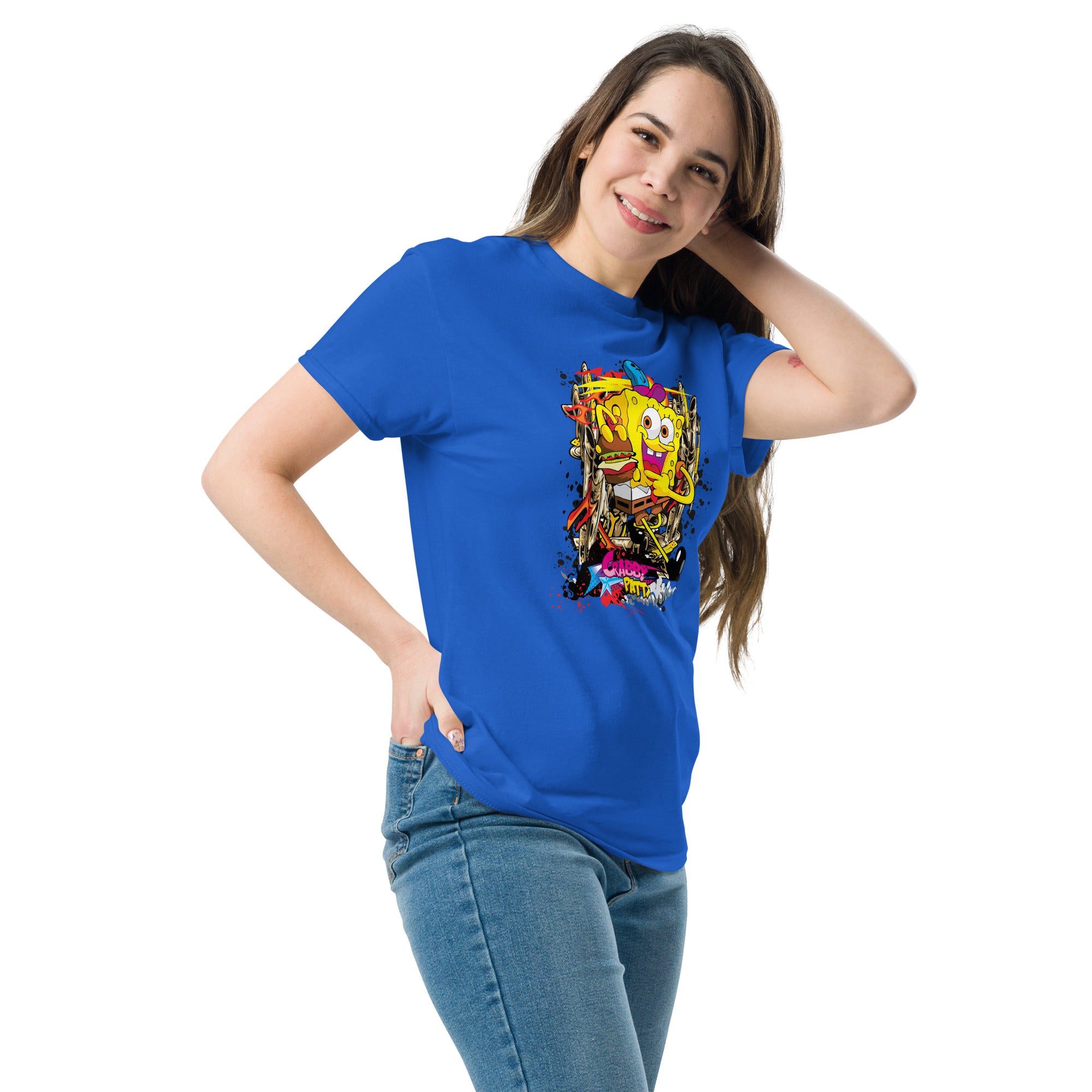 T-Shirt Unisex Stampata 100% Cotone – Confortevole – Design Crabby Patty-Biiply