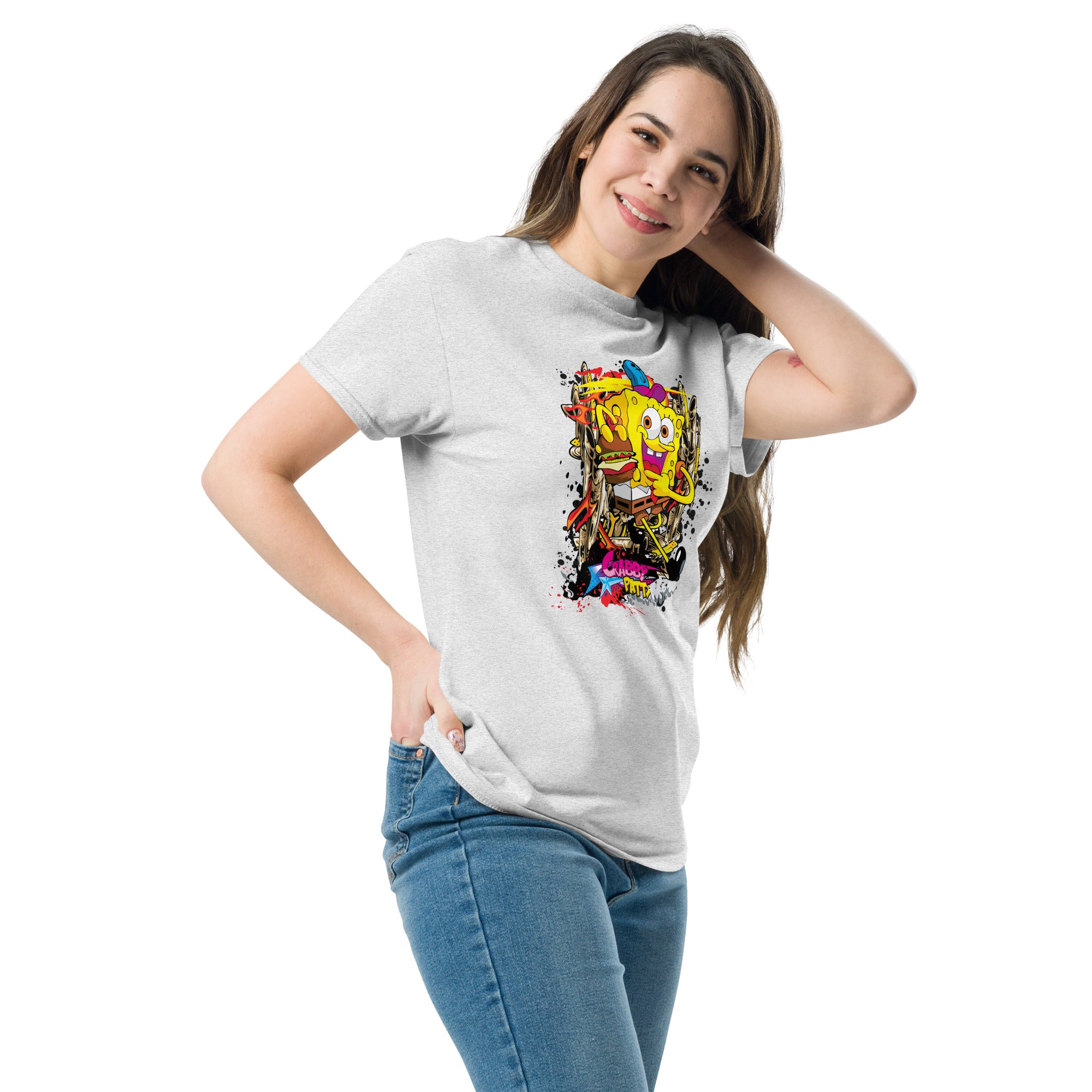 T-Shirt Unisex Stampata 100% Cotone – Confortevole – Design Crabby Patty-Biiply