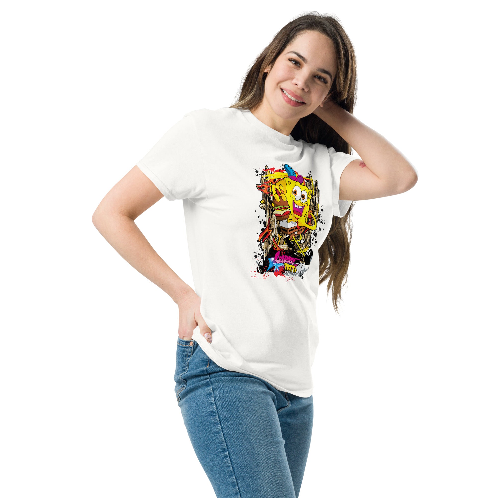T-Shirt Unisex Stampata 100% Cotone – Confortevole – Design Crabby Patty-Biiply