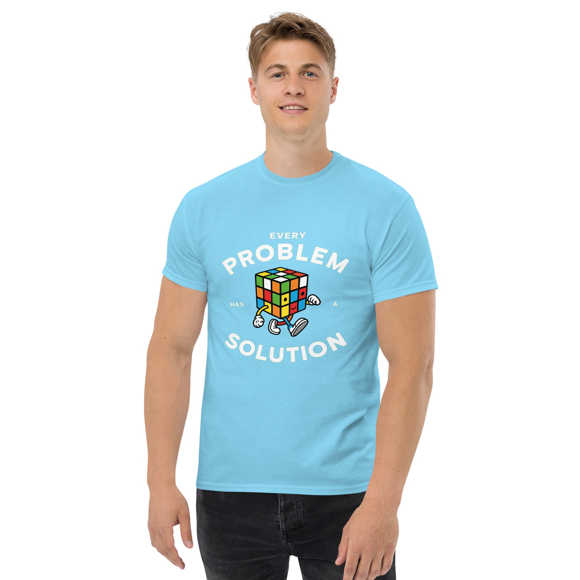 T-Shirt Unisex Stampata 100% Cotone – Confortevole – Design Every Problem Has a Solution-Biiply