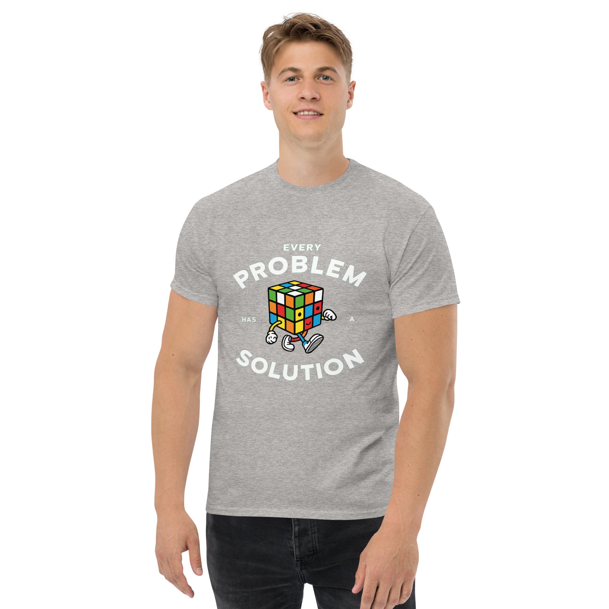 T-Shirt Unisex Stampata 100% Cotone – Confortevole – Design Every Problem Has a Solution-Biiply