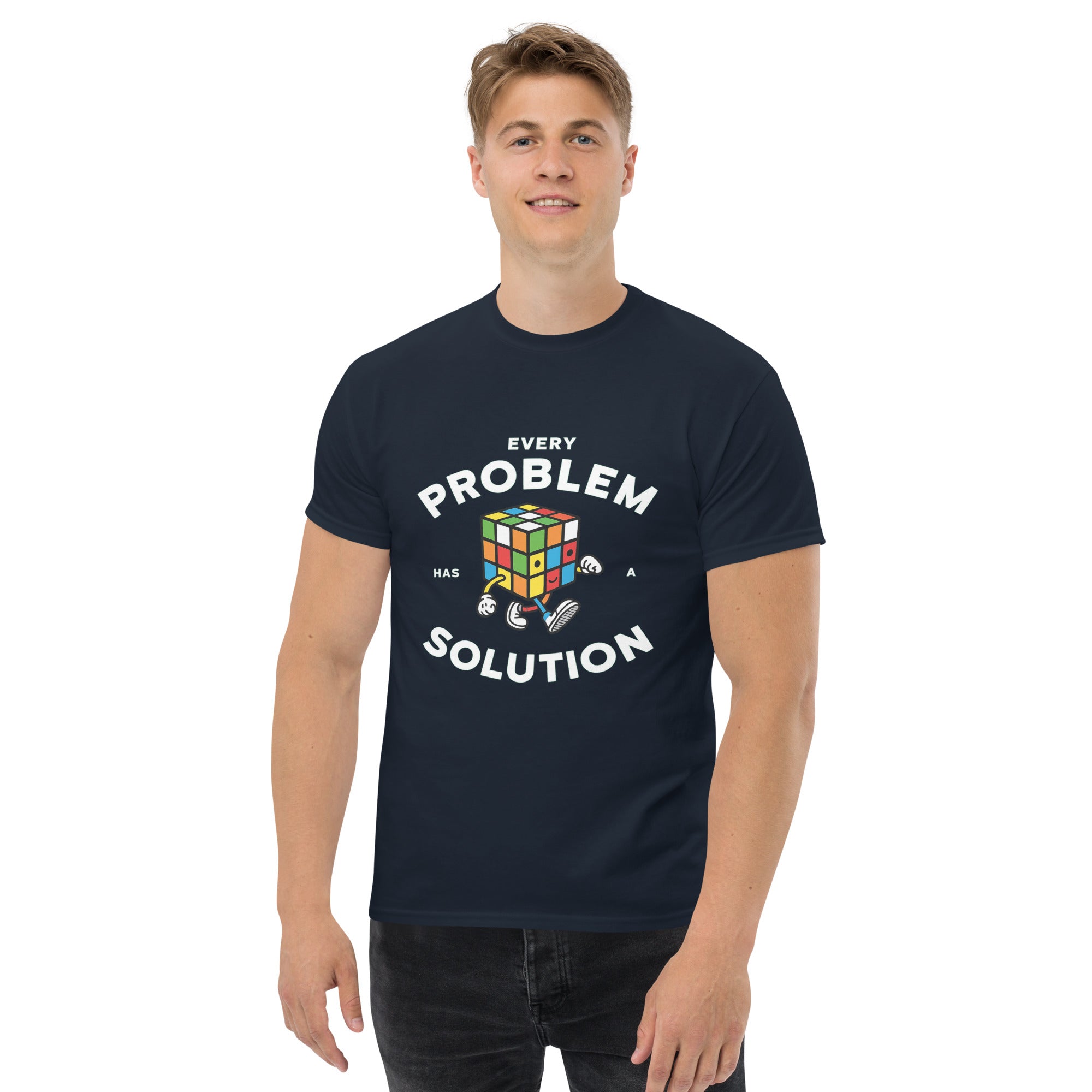 T-Shirt Unisex Stampata 100% Cotone – Confortevole – Design Every Problem Has a Solution-Biiply
