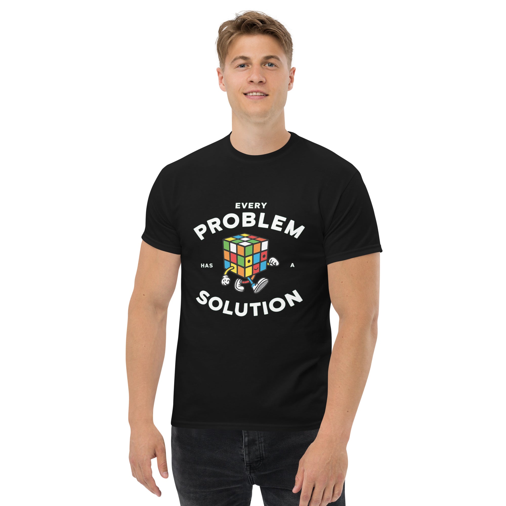 T-Shirt Unisex Stampata 100% Cotone – Confortevole – Design Every Problem Has a Solution-Biiply