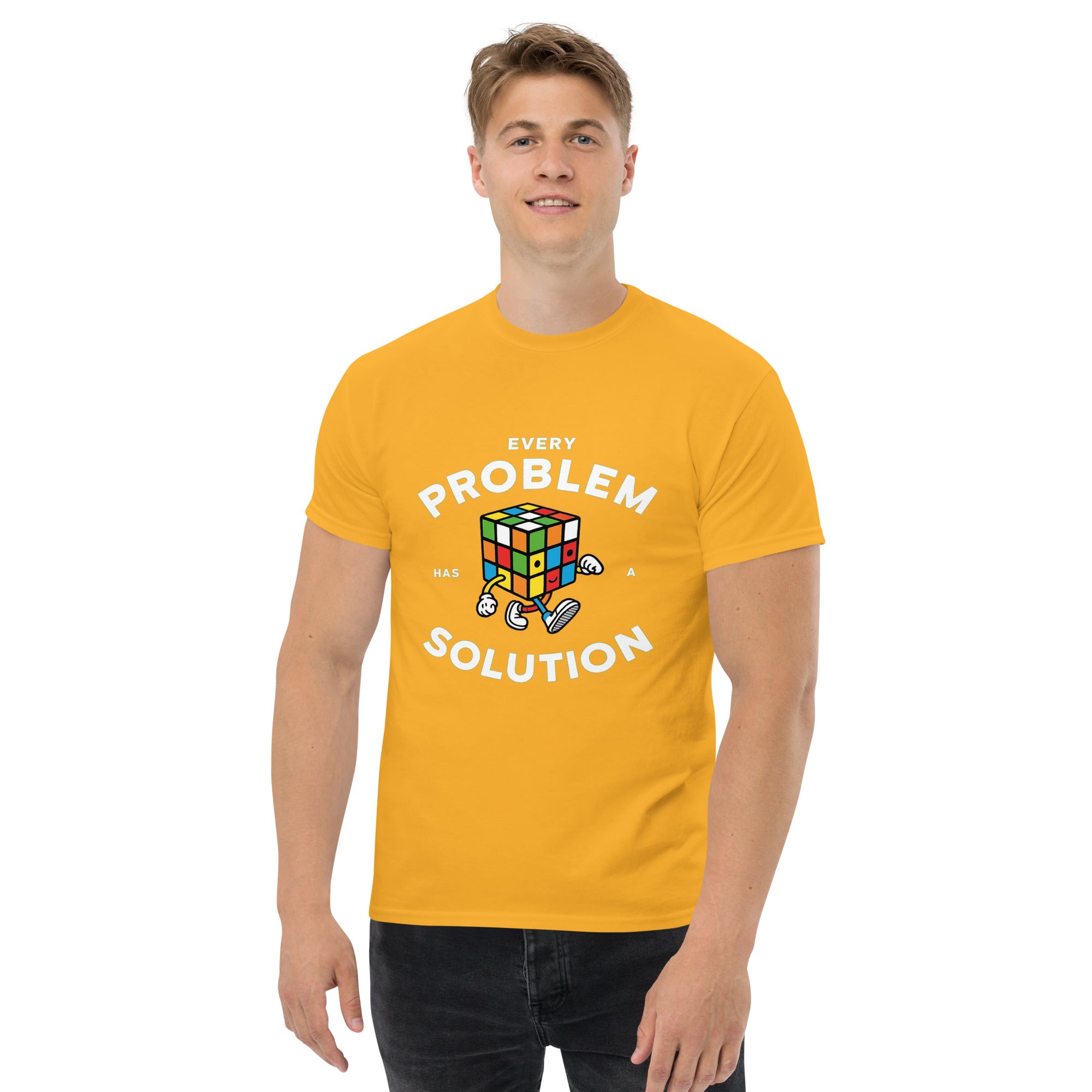 T-Shirt Unisex Stampata 100% Cotone – Confortevole – Design Every Problem Has a Solution-Biiply