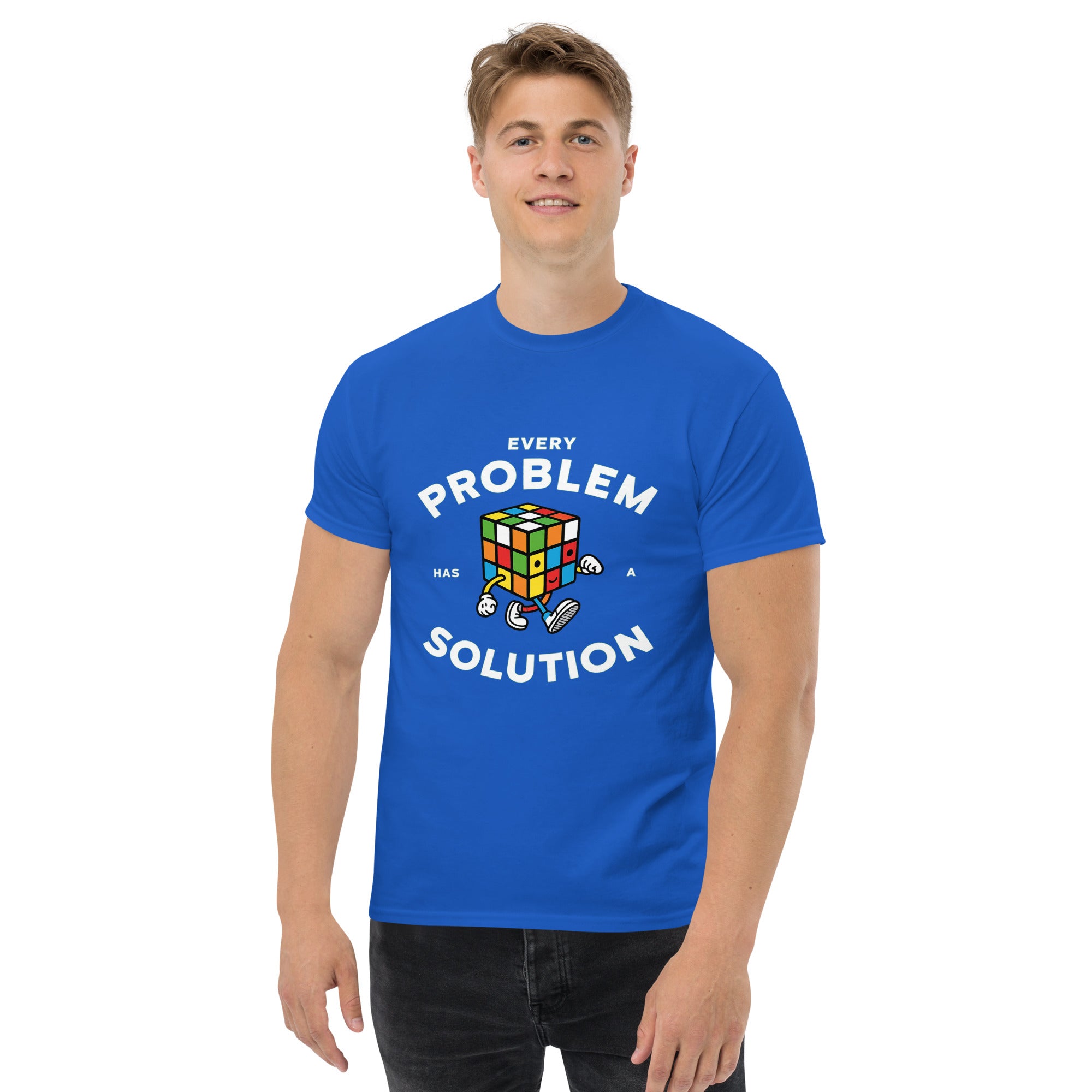 T-Shirt Unisex Stampata 100% Cotone – Confortevole – Design Every Problem Has a Solution-Biiply