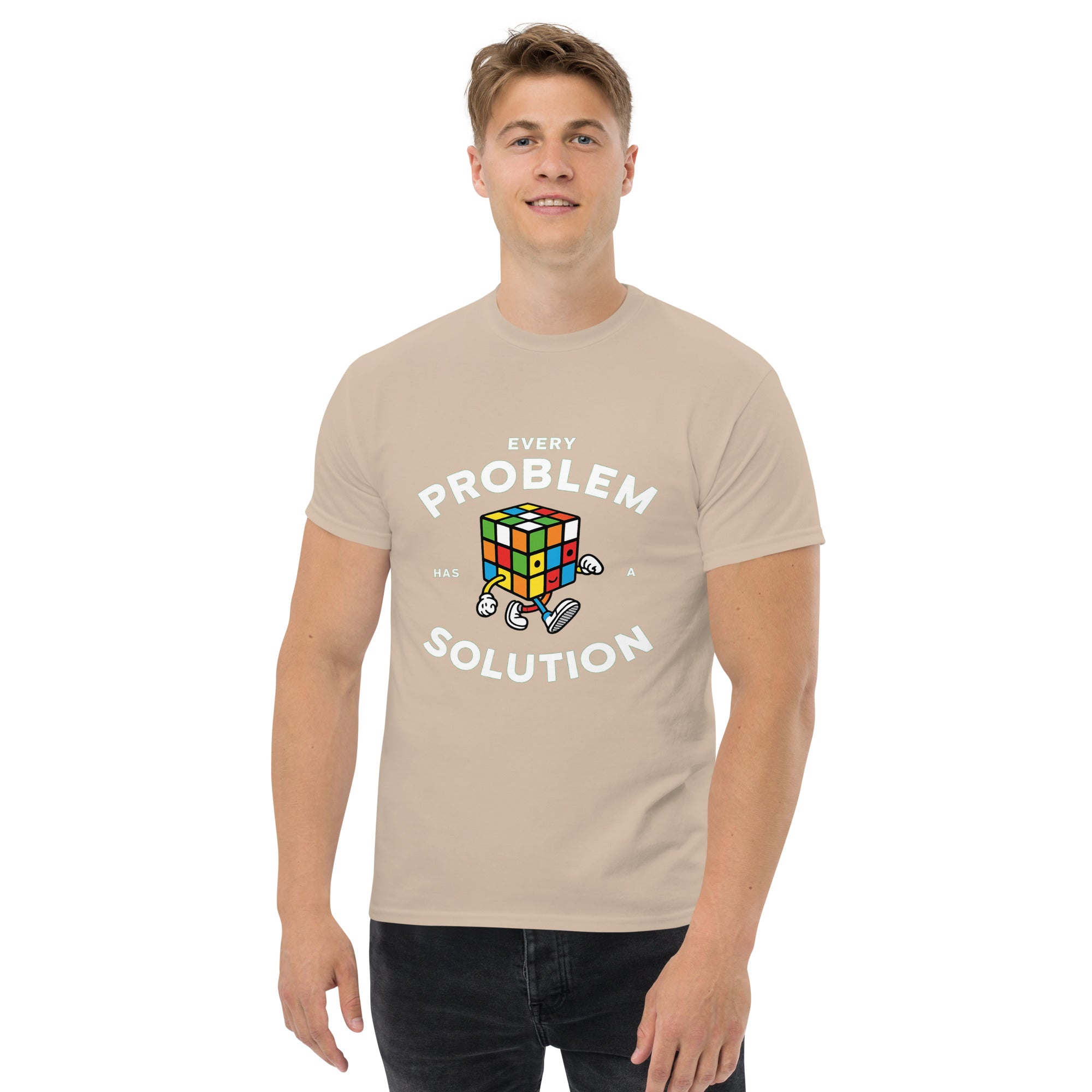 T-Shirt Unisex Stampata 100% Cotone – Confortevole – Design Every Problem Has a Solution-Biiply