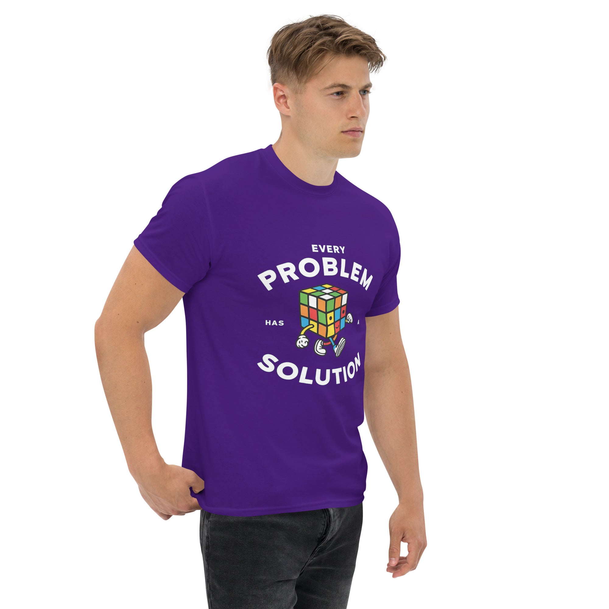 T-Shirt Unisex Stampata 100% Cotone – Confortevole – Design Every Problem Has a Solution-Biiply
