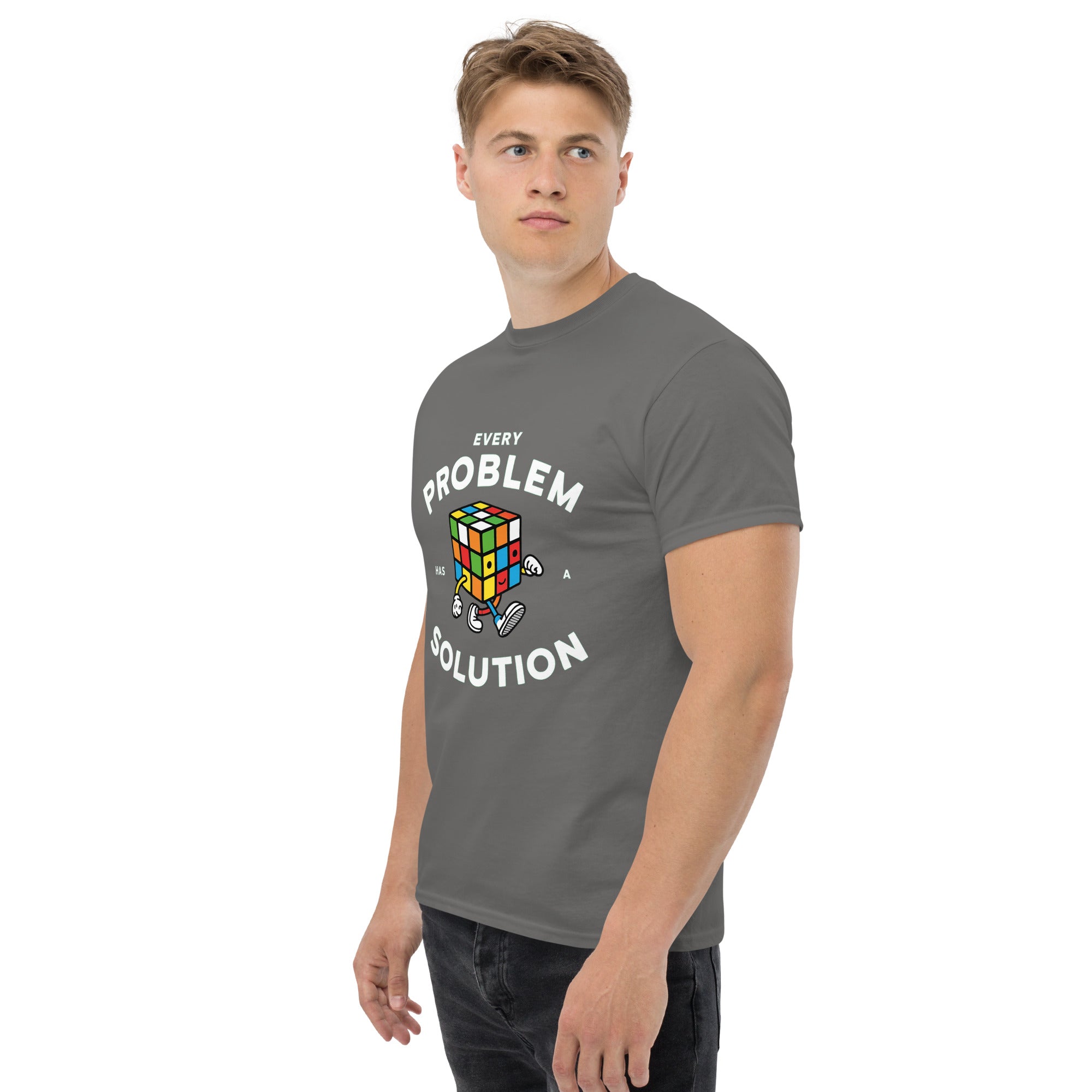 T-Shirt Unisex Stampata 100% Cotone – Confortevole – Design Every Problem Has a Solution-Biiply