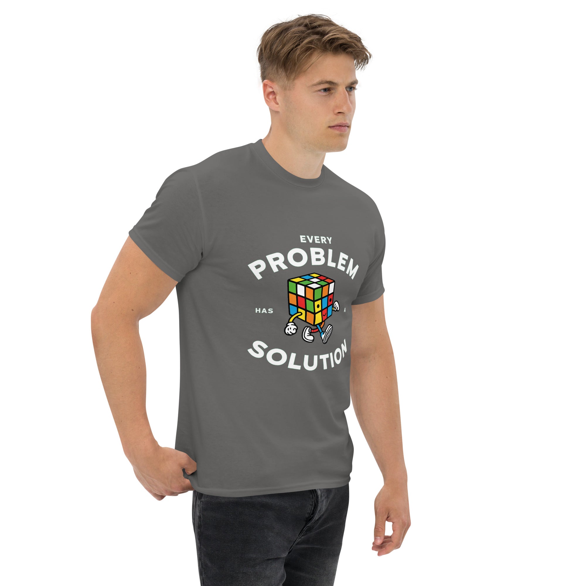 T-Shirt Unisex Stampata 100% Cotone – Confortevole – Design Every Problem Has a Solution-Biiply