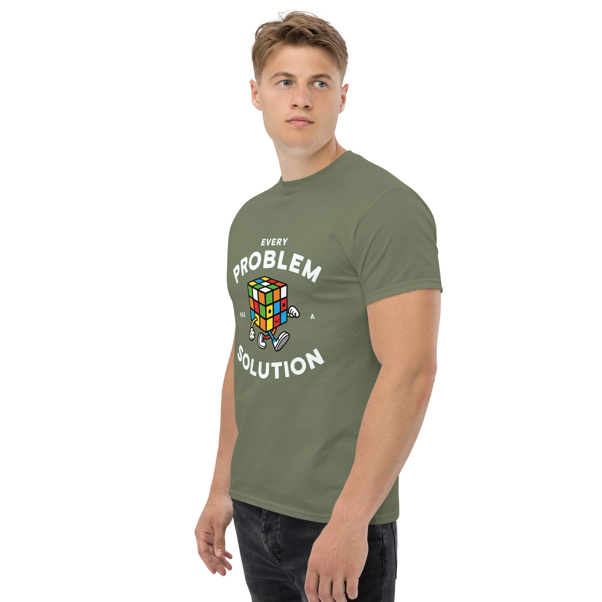 T-Shirt Unisex Stampata 100% Cotone – Confortevole – Design Every Problem Has a Solution-Biiply