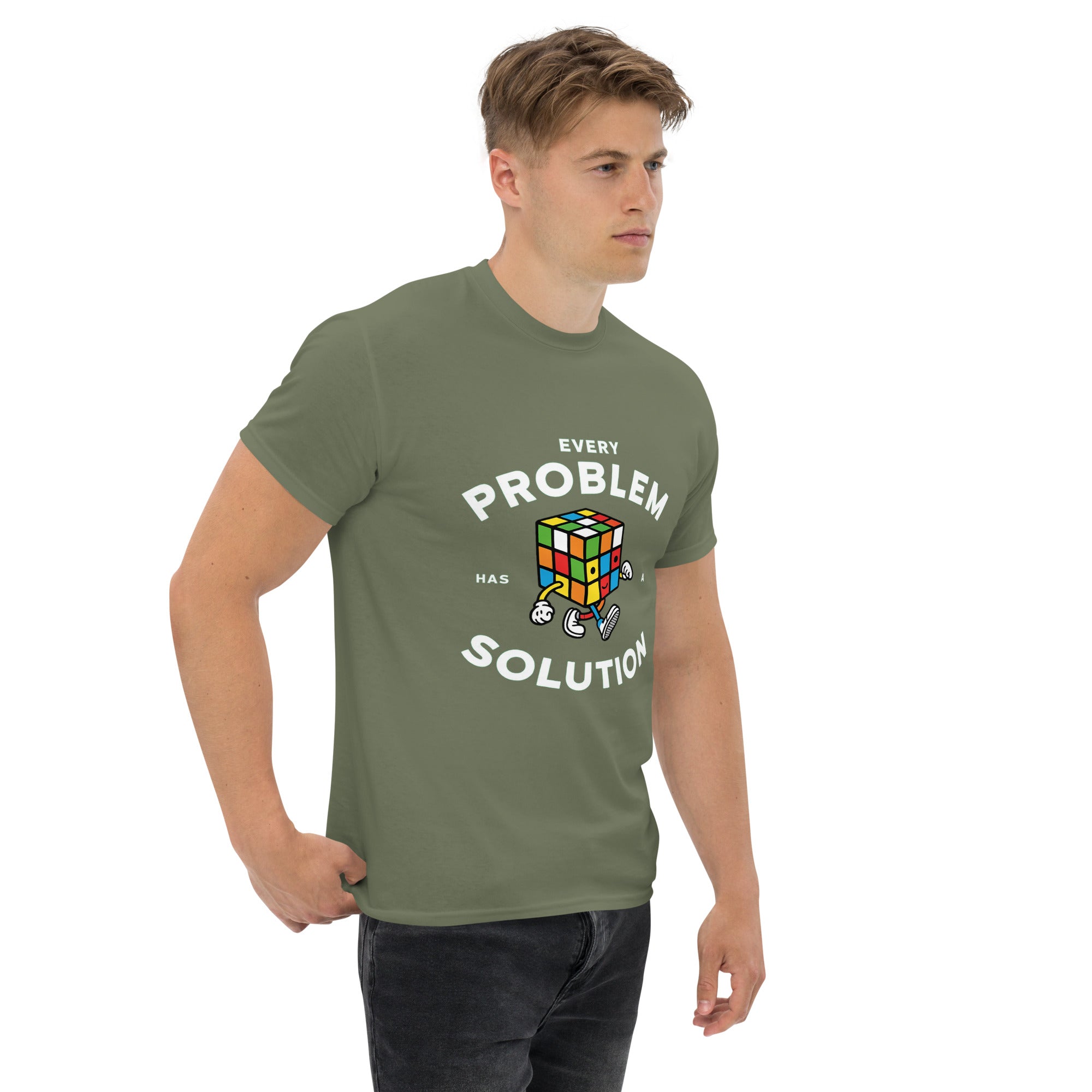 T-Shirt Unisex Stampata 100% Cotone – Confortevole – Design Every Problem Has a Solution-Biiply