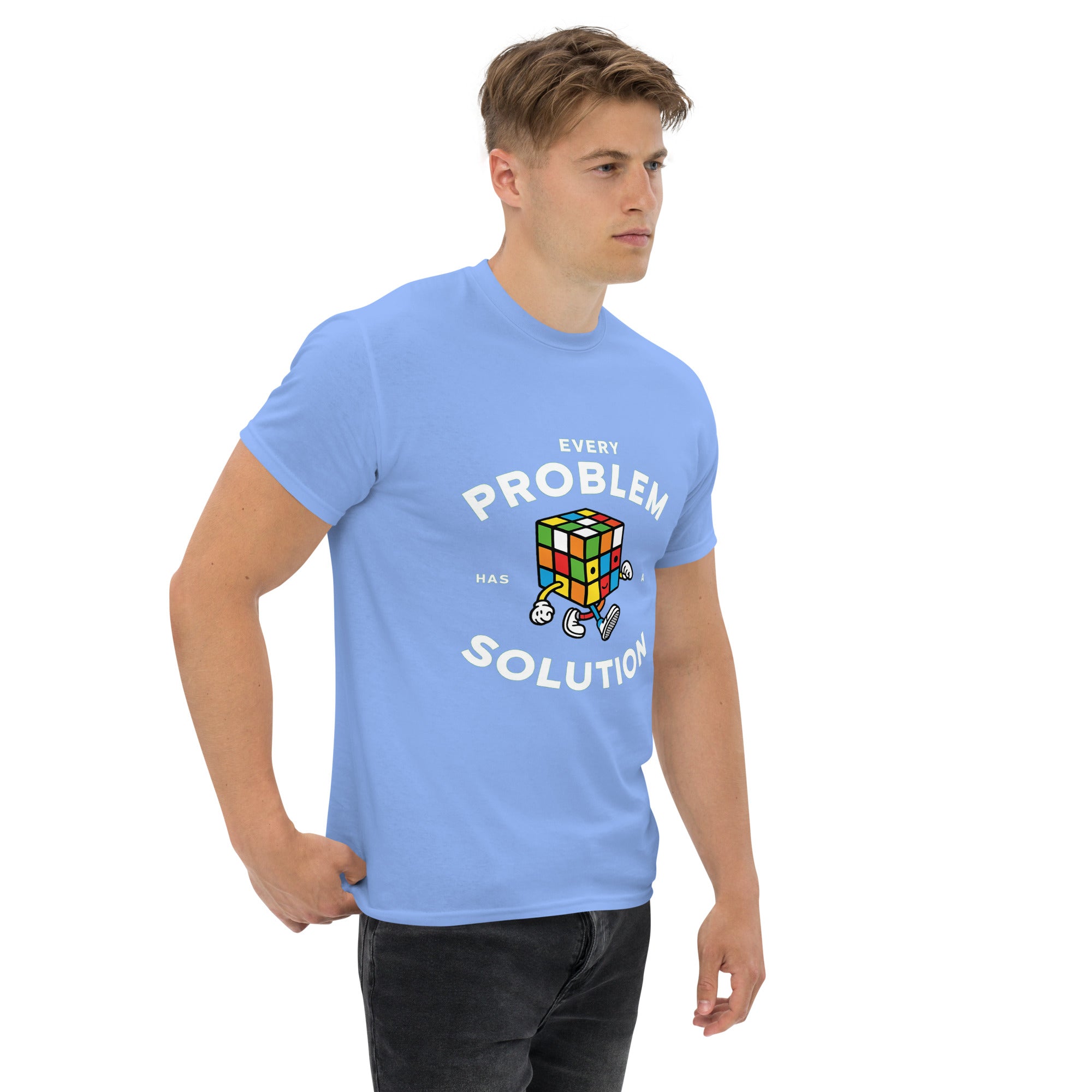 T-Shirt Unisex Stampata 100% Cotone – Confortevole – Design Every Problem Has a Solution-Biiply