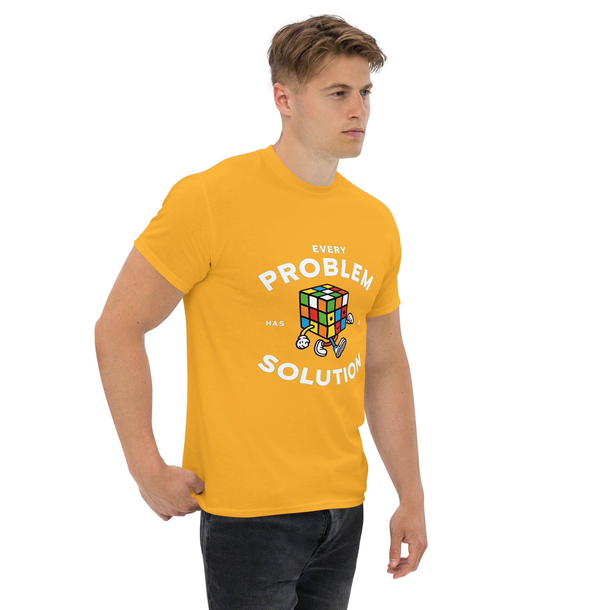 T-Shirt Unisex Stampata 100% Cotone – Confortevole – Design Every Problem Has a Solution-Biiply