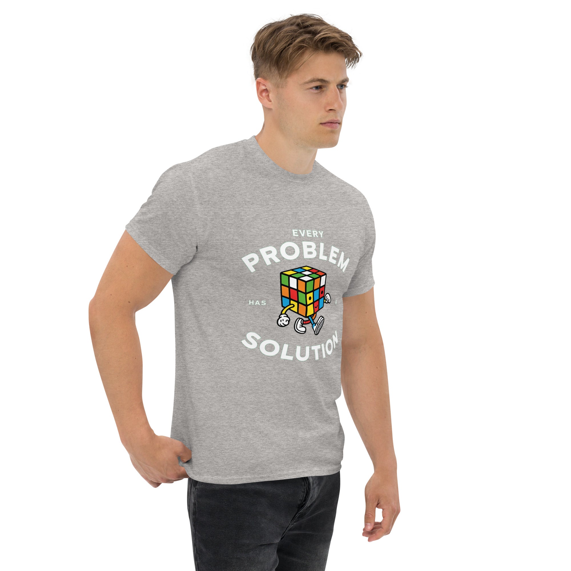 T-Shirt Unisex Stampata 100% Cotone – Confortevole – Design Every Problem Has a Solution-Biiply