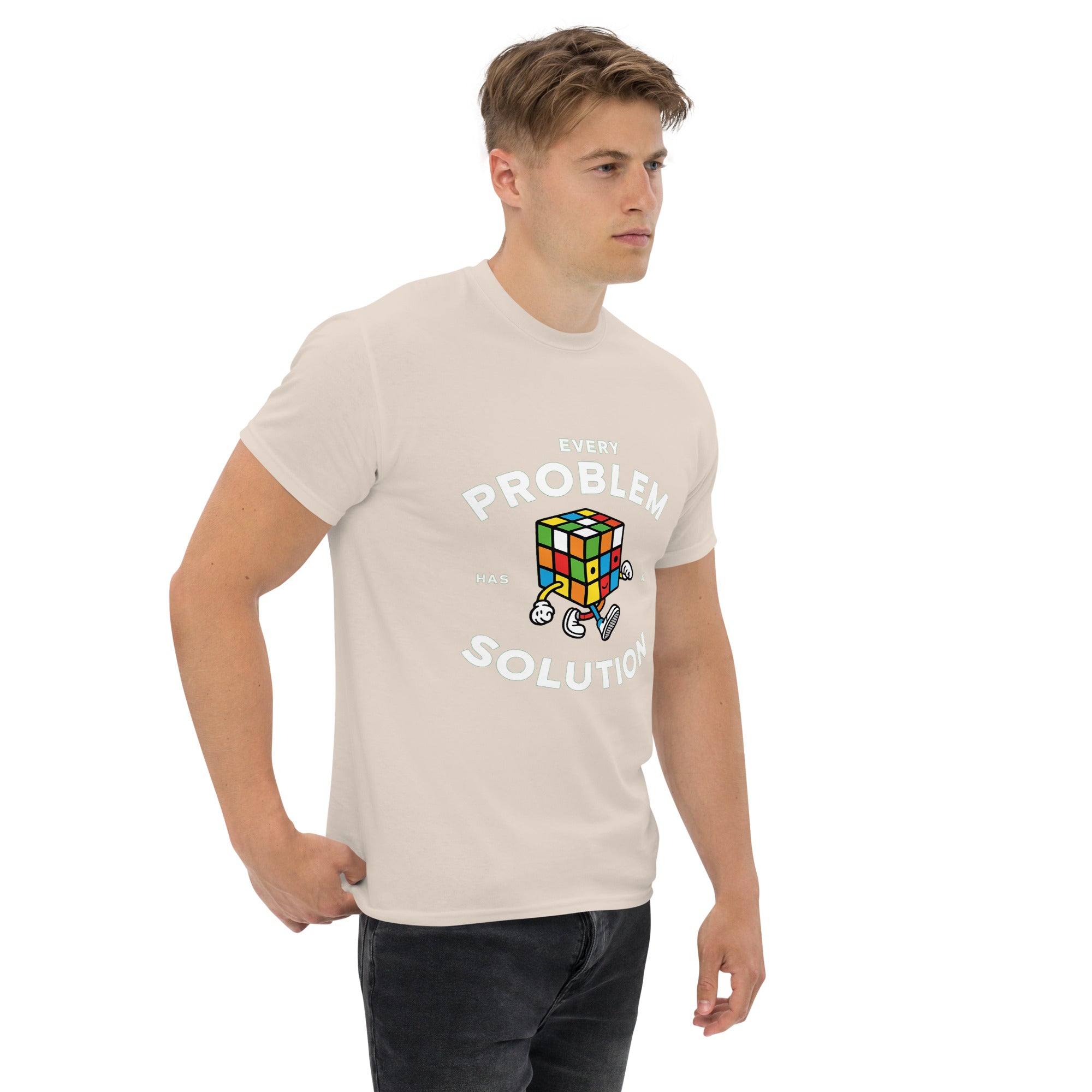T-Shirt Unisex Stampata 100% Cotone – Confortevole – Design Every Problem Has a Solution-Biiply