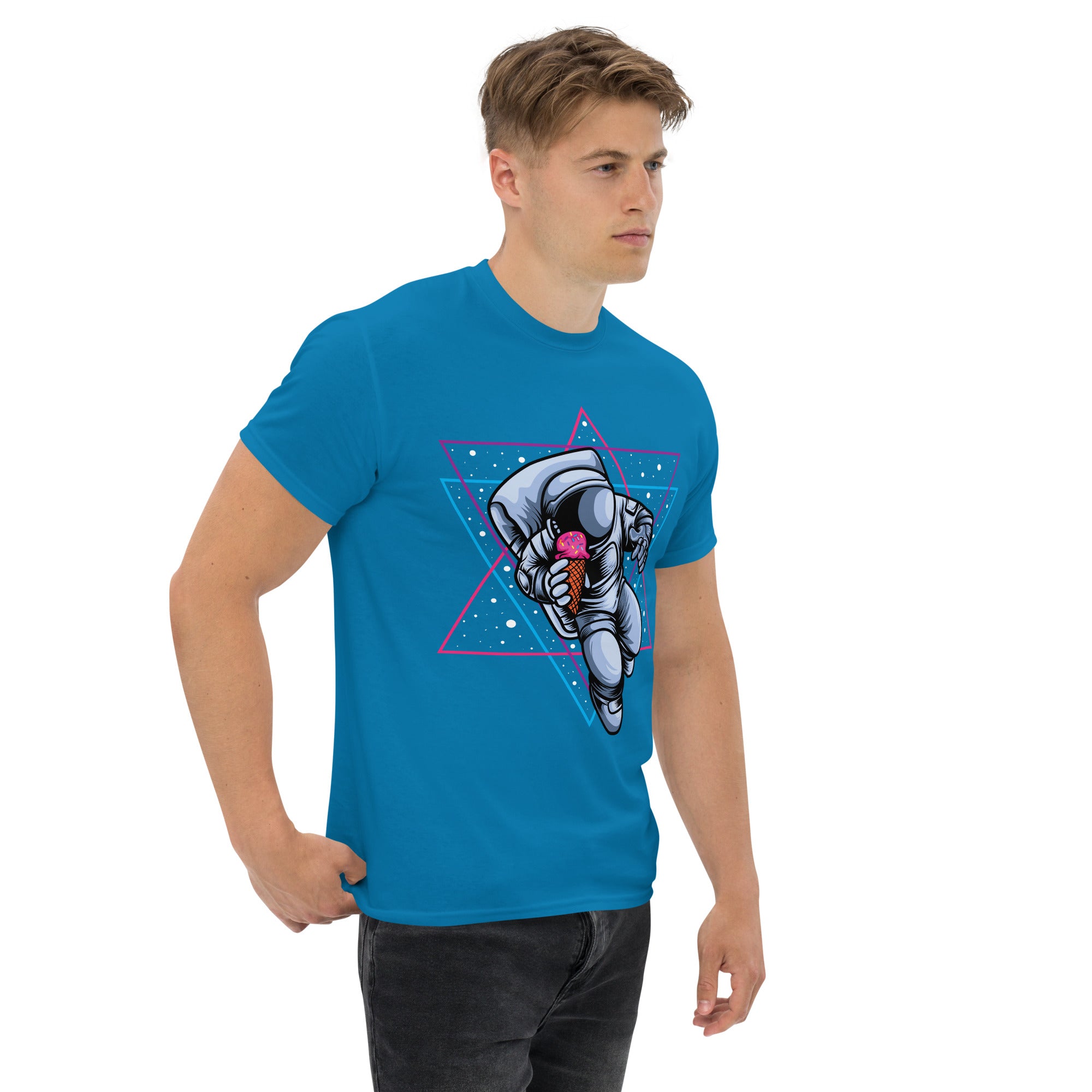 T-Shirt Unisex Stampata 100% Cotone – Confortevole – Design Ice Cream on the space-Biiply