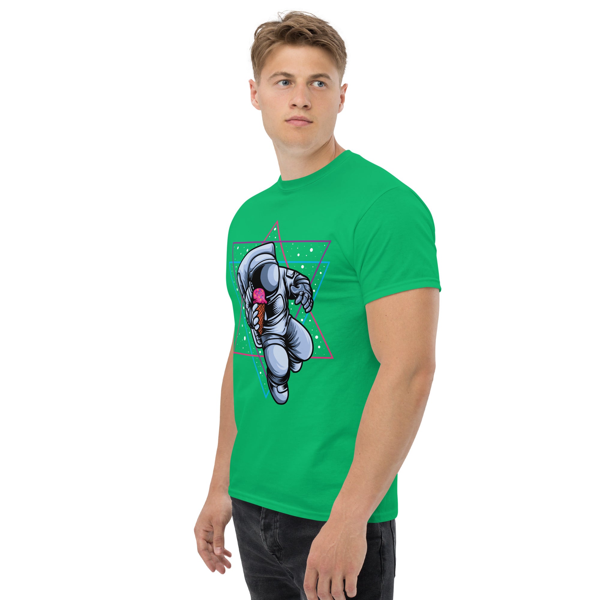 T-Shirt Unisex Stampata 100% Cotone – Confortevole – Design Ice Cream on the space-Biiply