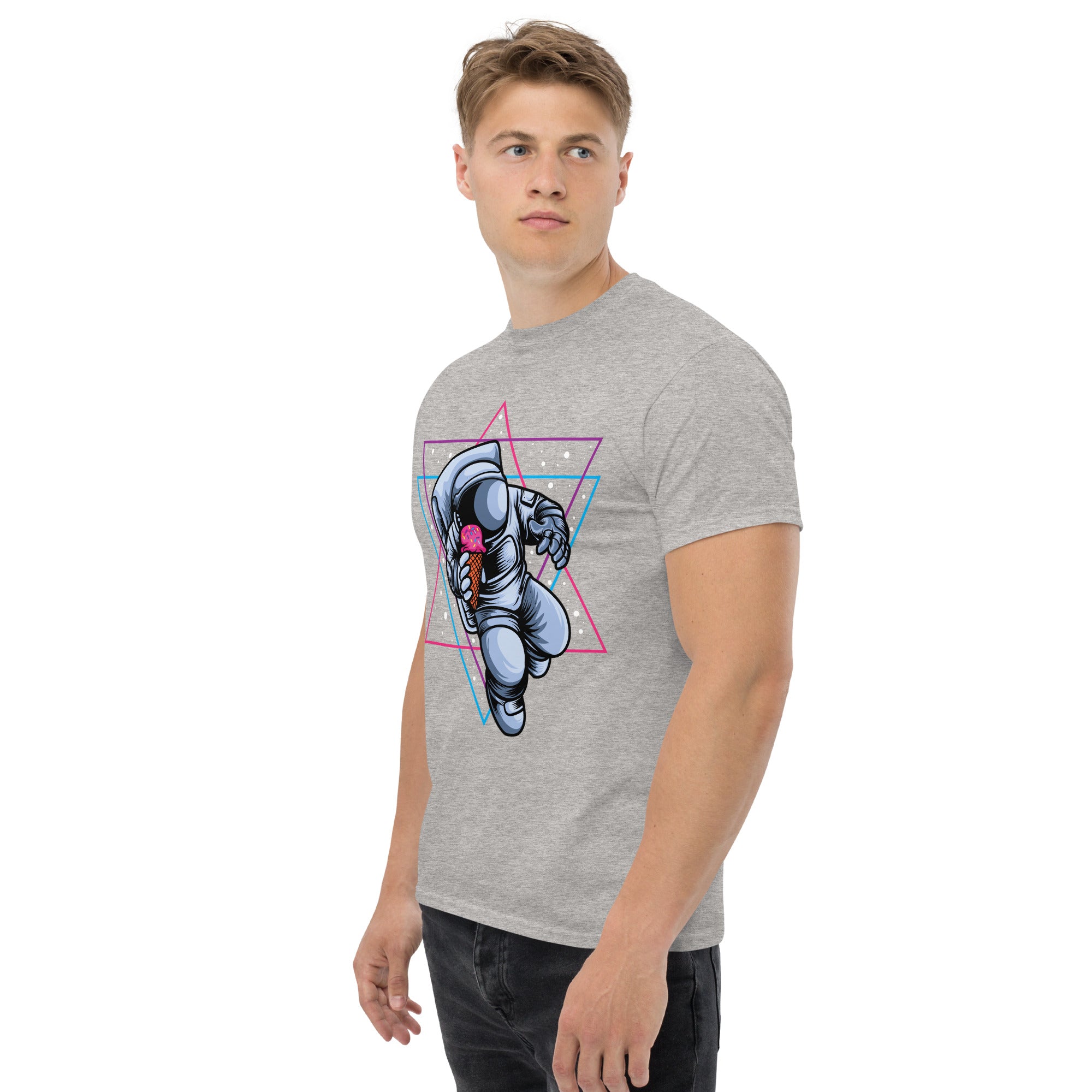 T-Shirt Unisex Stampata 100% Cotone – Confortevole – Design Ice Cream on the space-Biiply