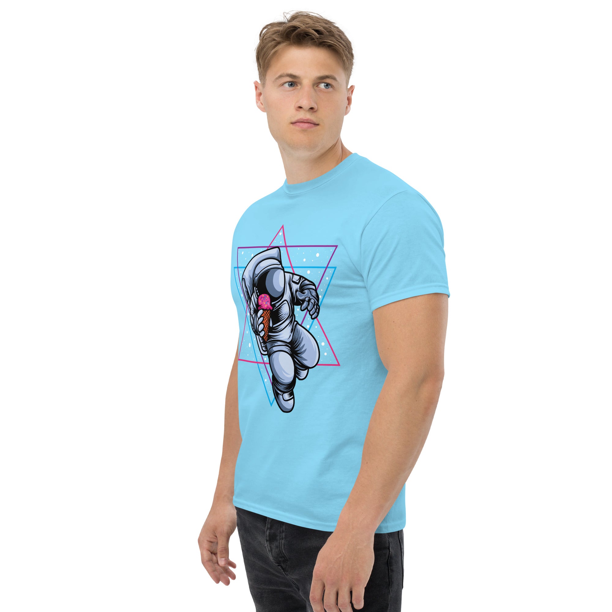T-Shirt Unisex Stampata 100% Cotone – Confortevole – Design Ice Cream on the space-Biiply