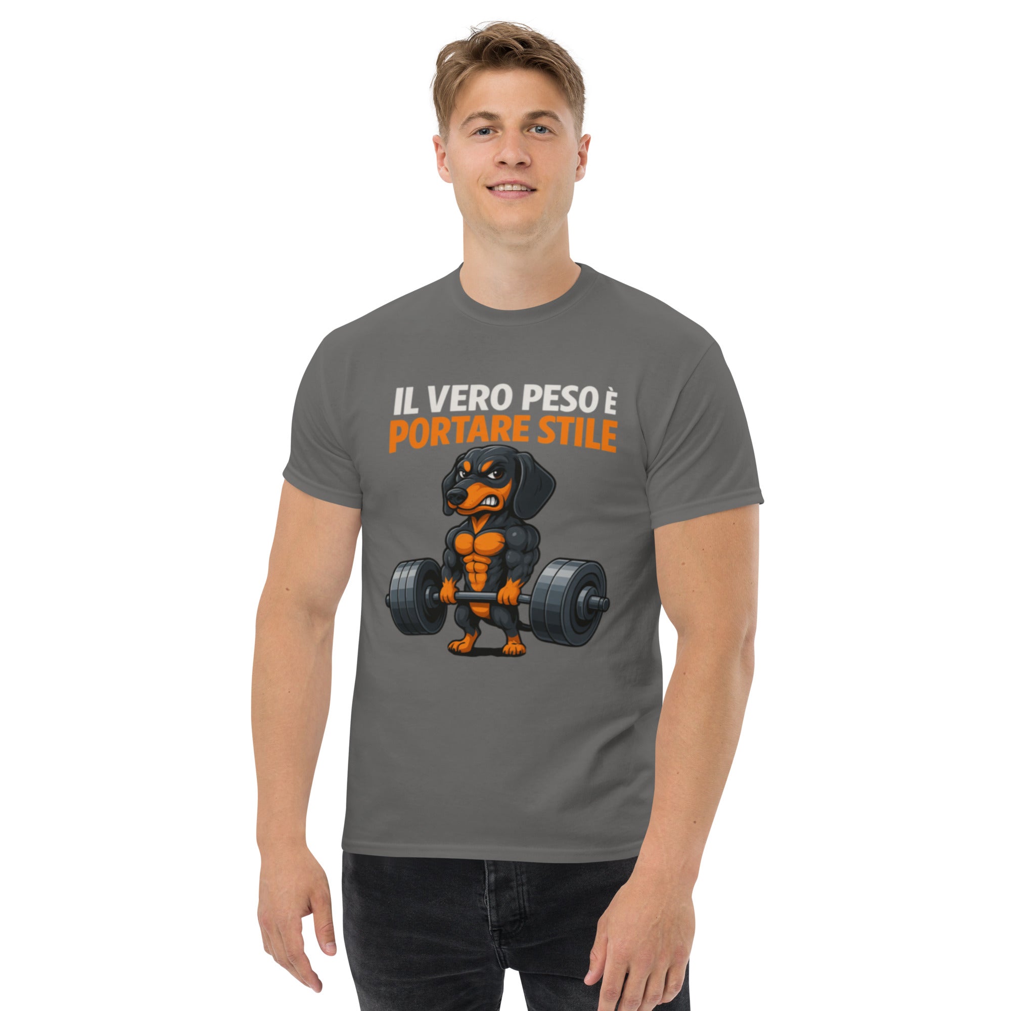T-Shirt Unisex Stampata 100% Cotone – Confortevole – Design Il Vero Peso è Portare Stile-Biiply