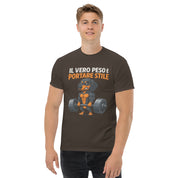 T-Shirt Unisex Stampata 100% Cotone – Confortevole – Design Il Vero Peso è Portare Stile-Biiply